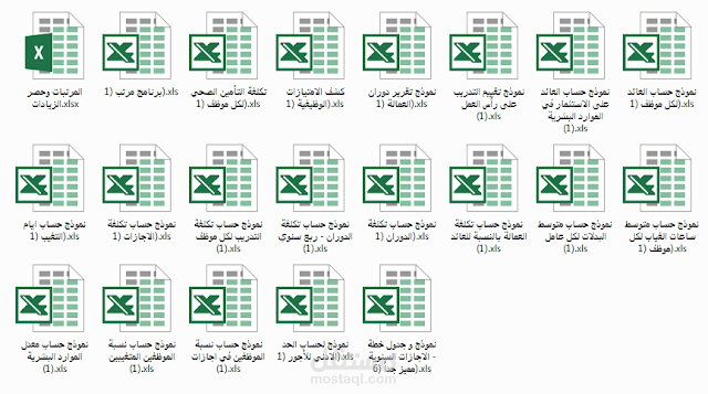 مجموعة ملفات الاكسل المهمه الي تحتاجها ادارة الموارد البشريه