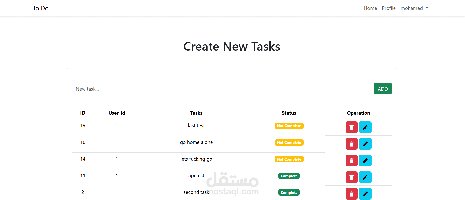 To Do app with laravel