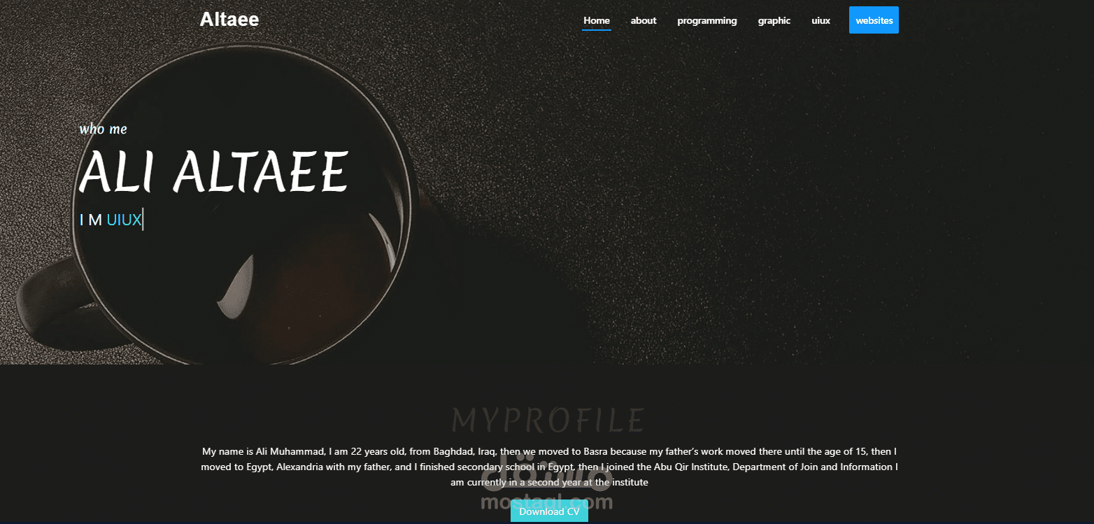 تصميم صفحة بروفايل