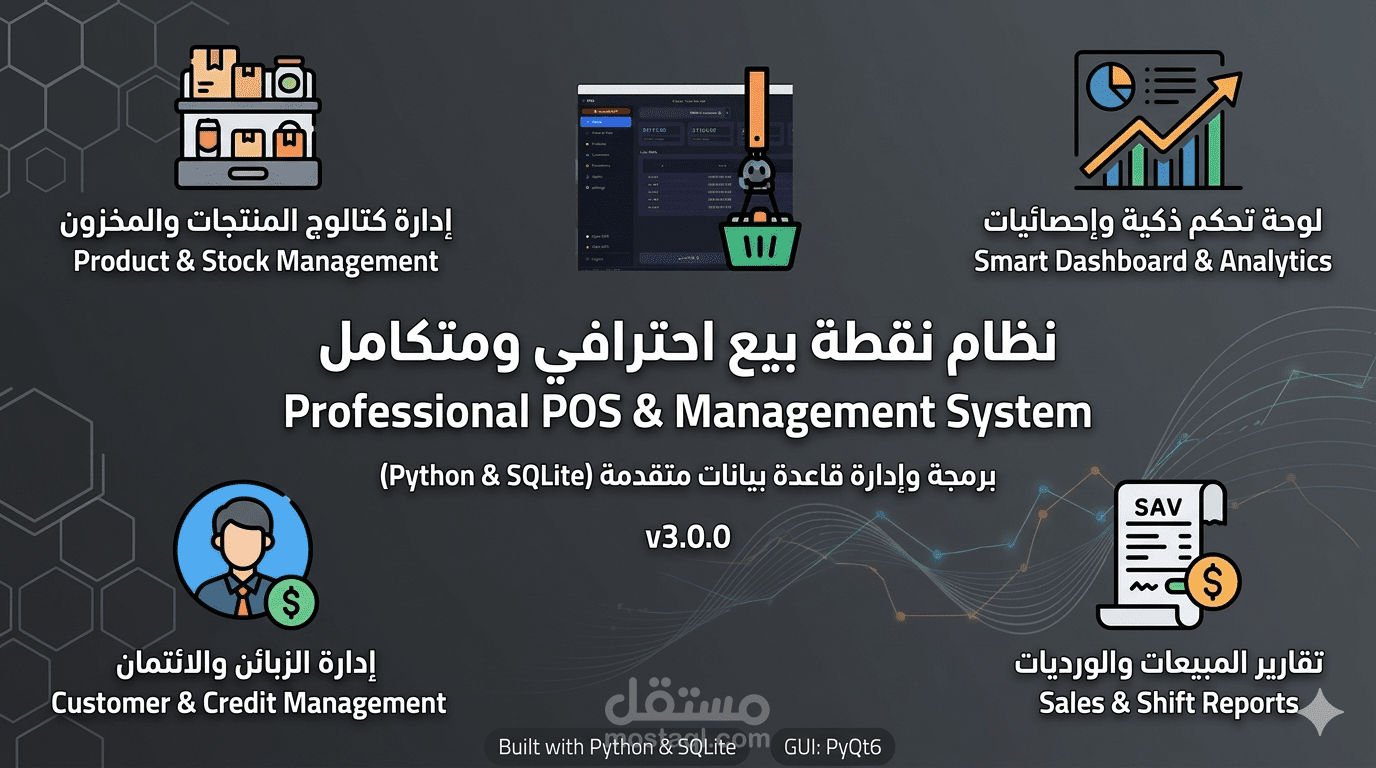 نظام متكامل لإدارة نقاط البيع (POS) والمخزون بخصائص متقدمة ودعم للضريبة
