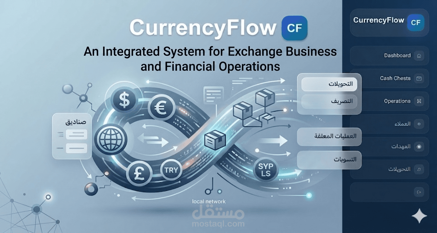 مشروع CurrencyFlow: المنظومة المتكاملة لإدارة الصرافة والعمليات المالية