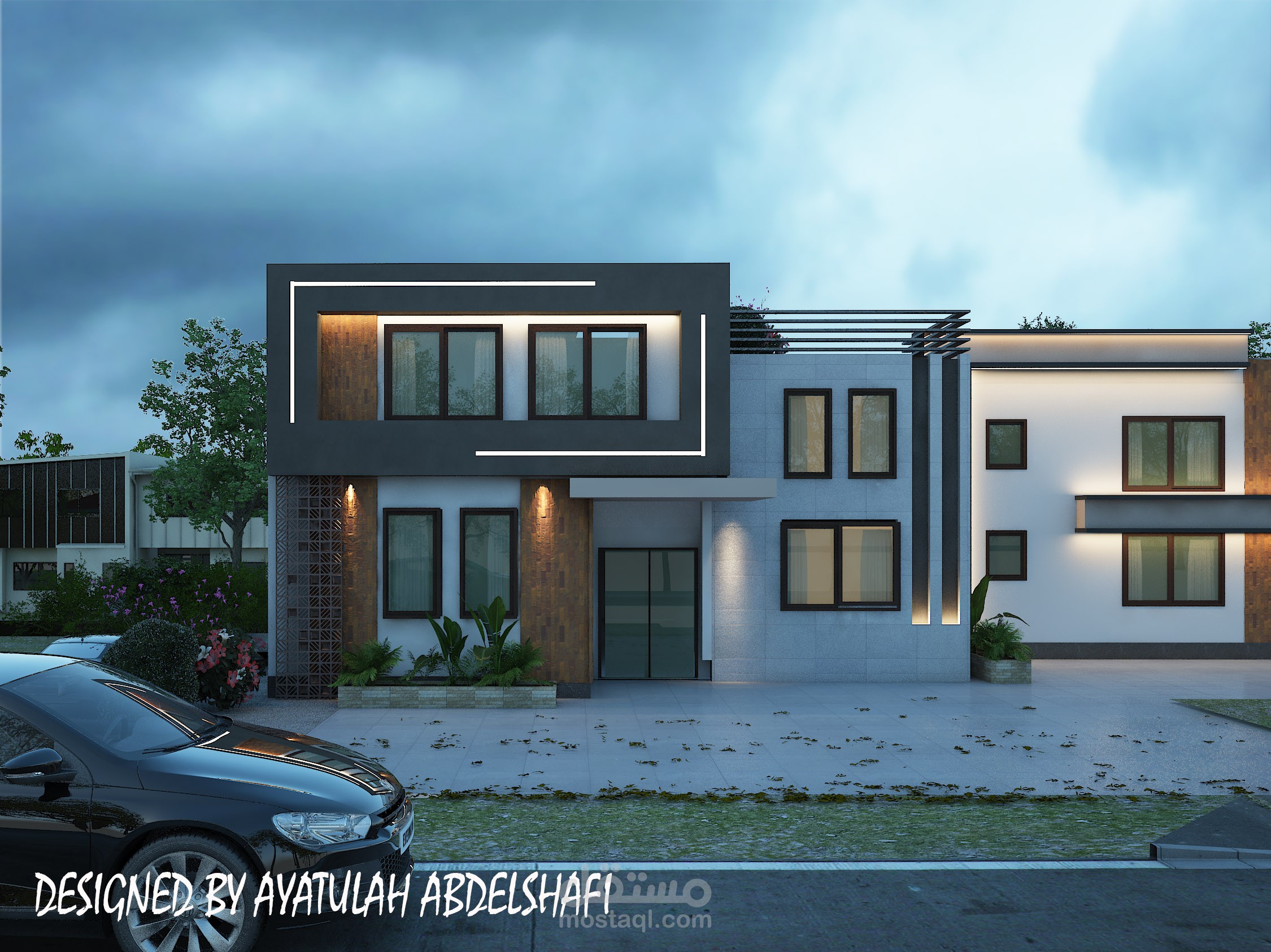 واجهة مودرن لفيلا بالسعودية