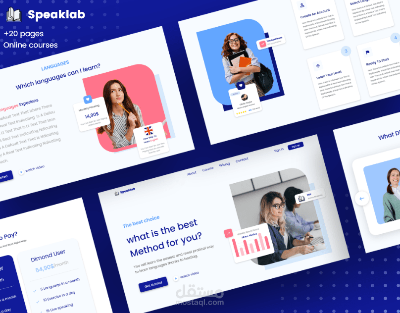 تصميم موقع إلكتروني تعليمي - Speaklab Courses