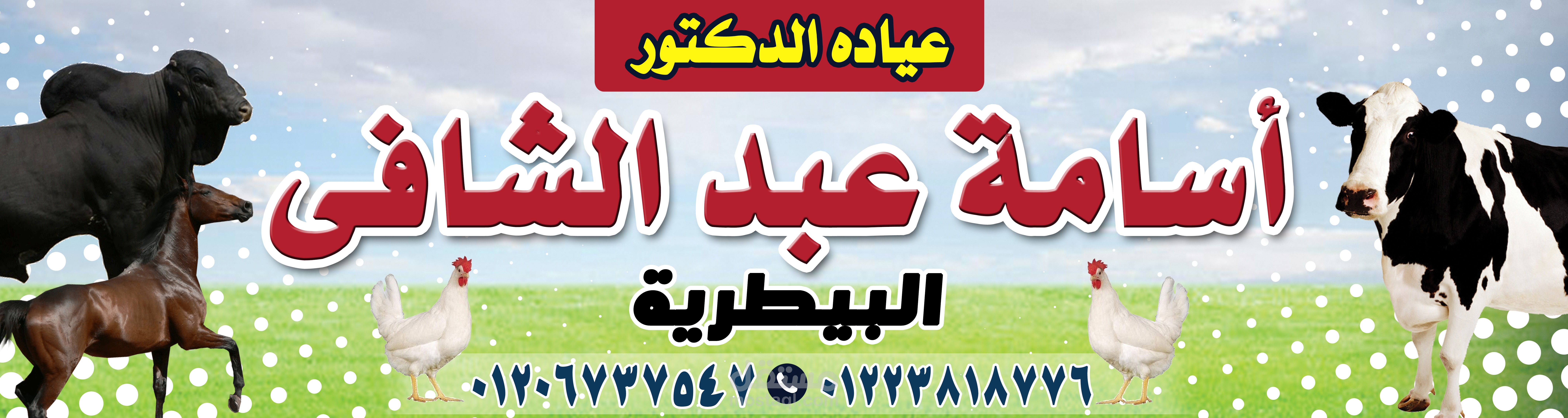 تصميم بانر عياده  بيطريه كلاسيكى