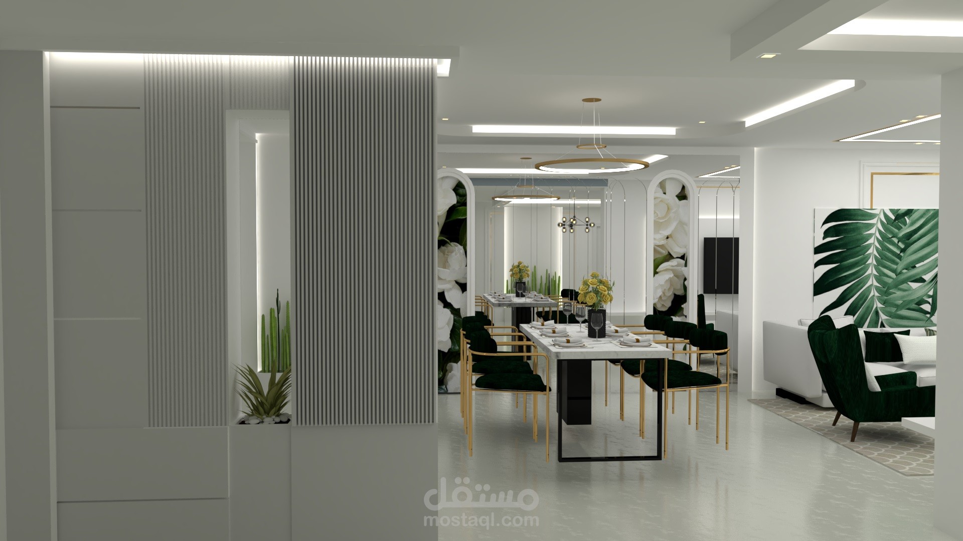 تصميم داخلي صالة معيشة صالة طعام