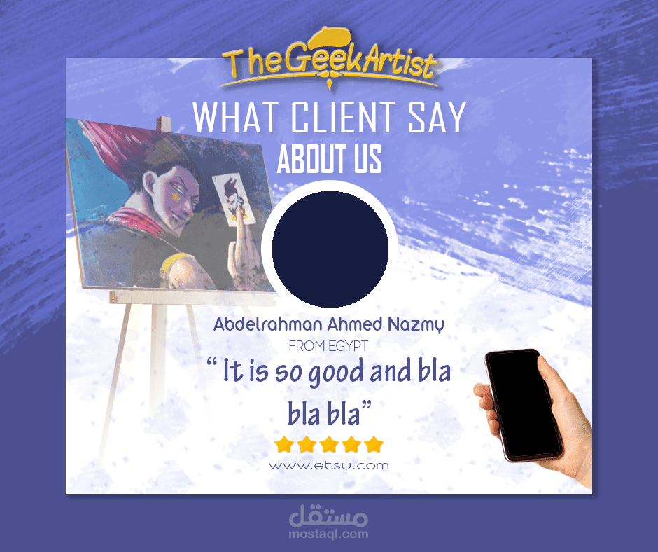 Review card for customer feedback