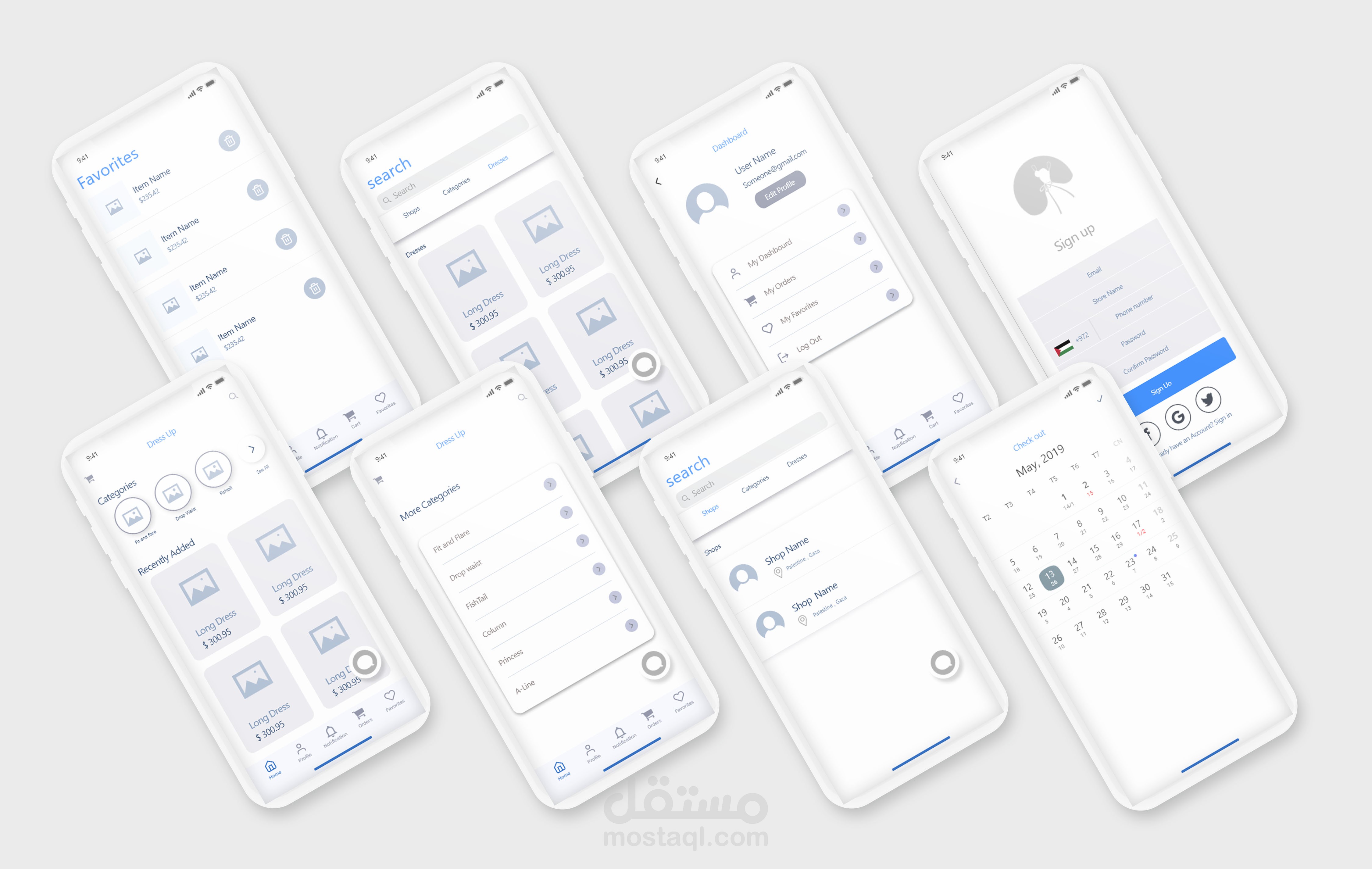 Dress Up app WireFrame