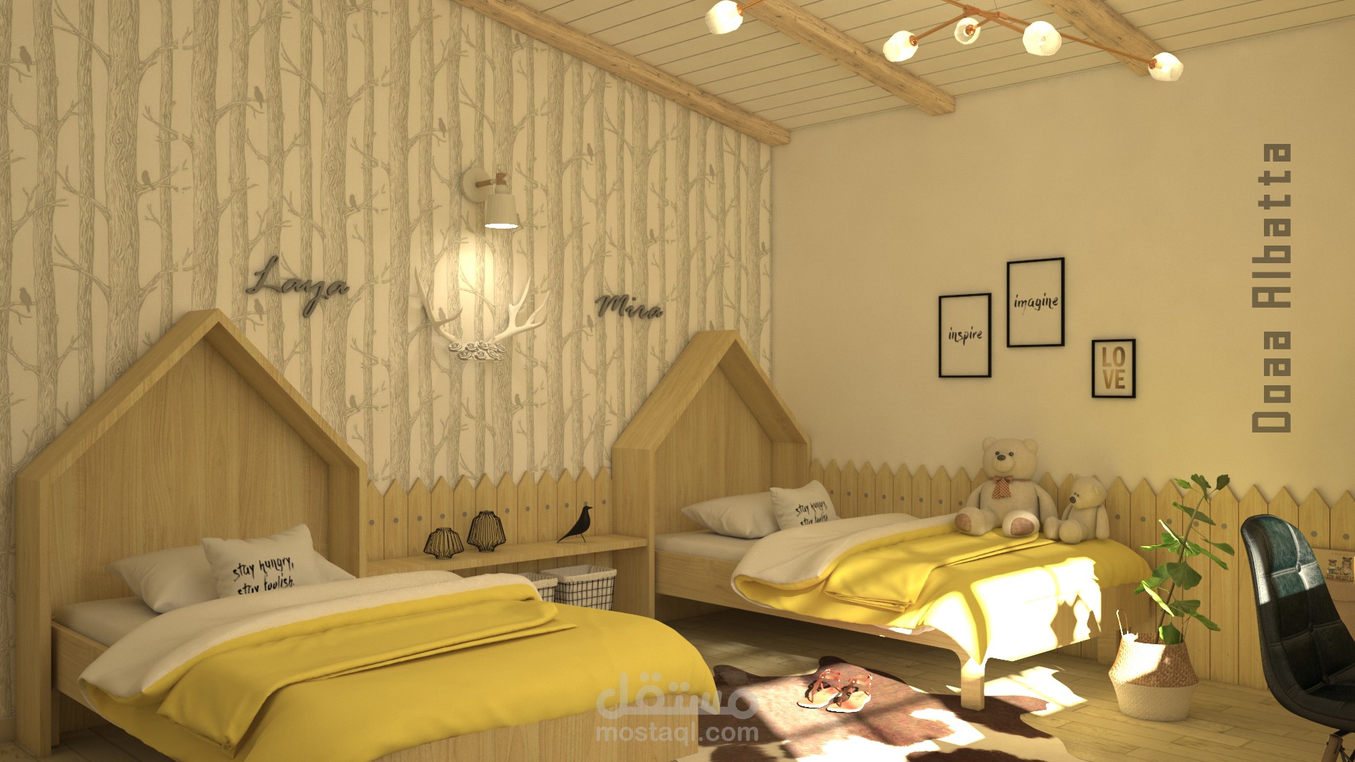 تصميم داخلي إبداعي لغرفة أطفال