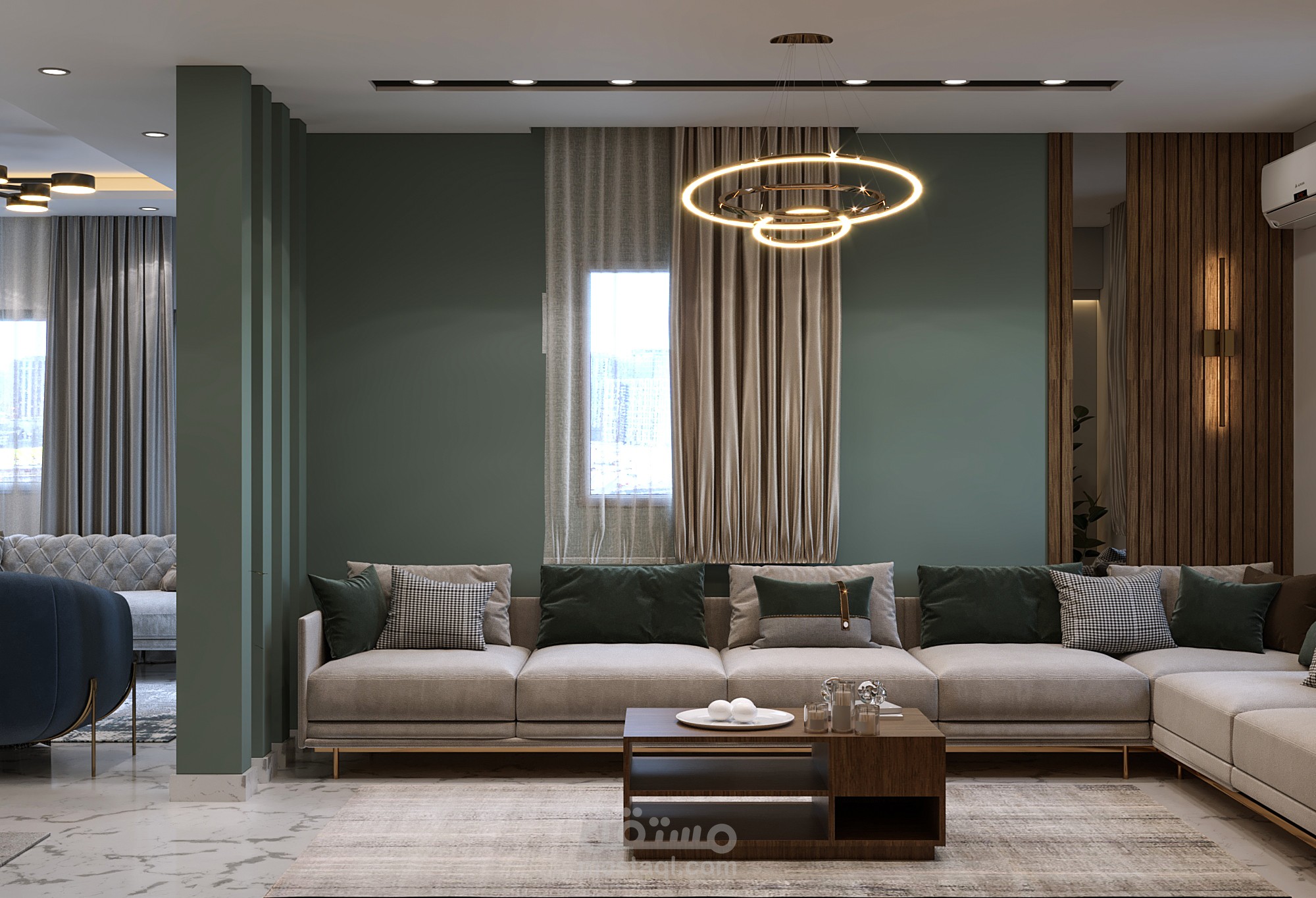 صالة وسفره ومطبخ