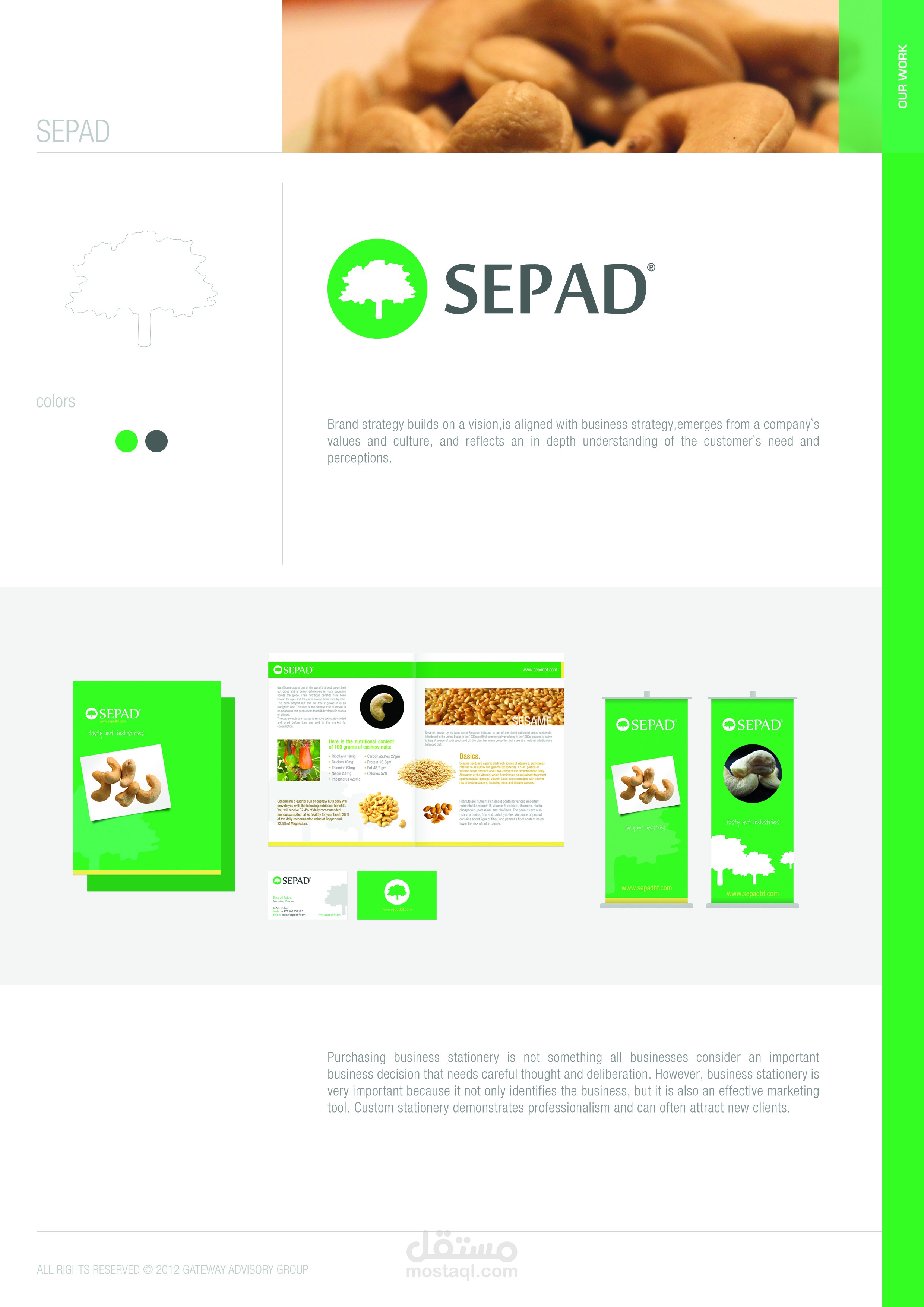 تصميم اللوغو ومطبوعات كاملة لشركة SEPAD .