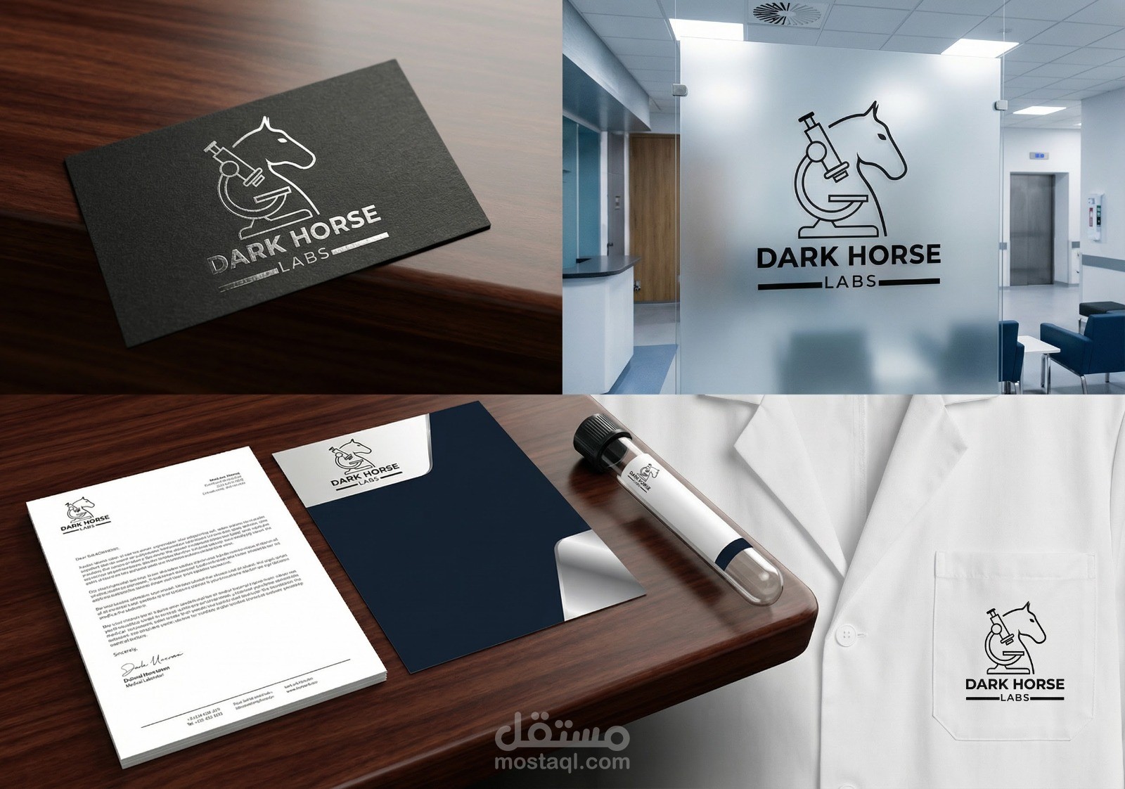 تصميم شعار مختبر طبى بإستخدام  برنامج اليستريتر