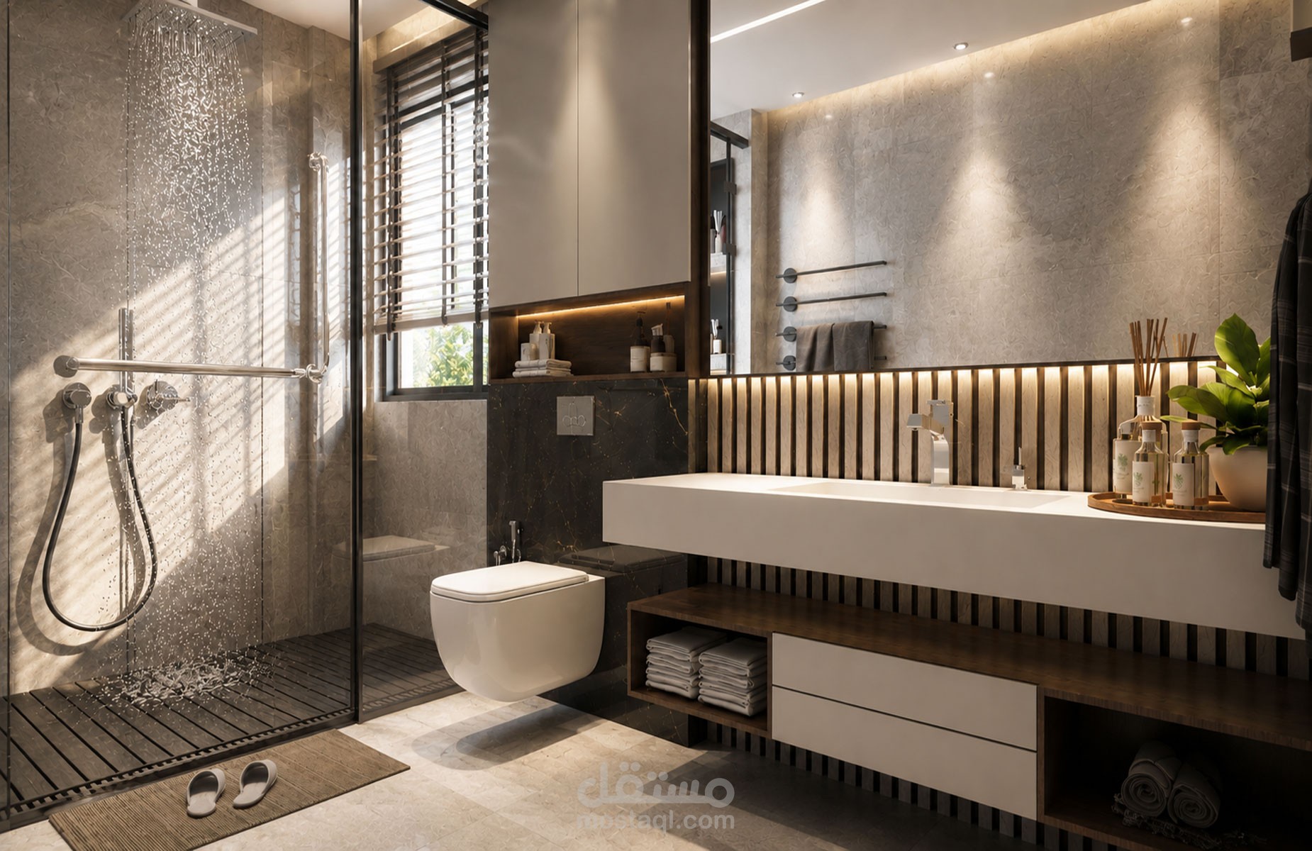 تصميم حمام مودرن