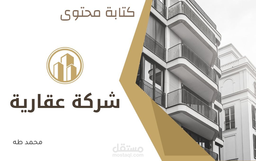 كتابة محتوى الملف التعريفي لشركة عقارية