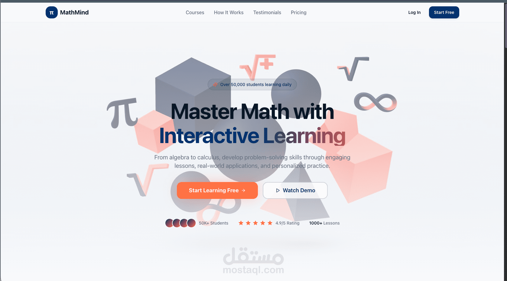 MathMind هي منصة تعليمية متخصصة في تعليم الرياضيات بطريقة تفاعلية وممتعة.