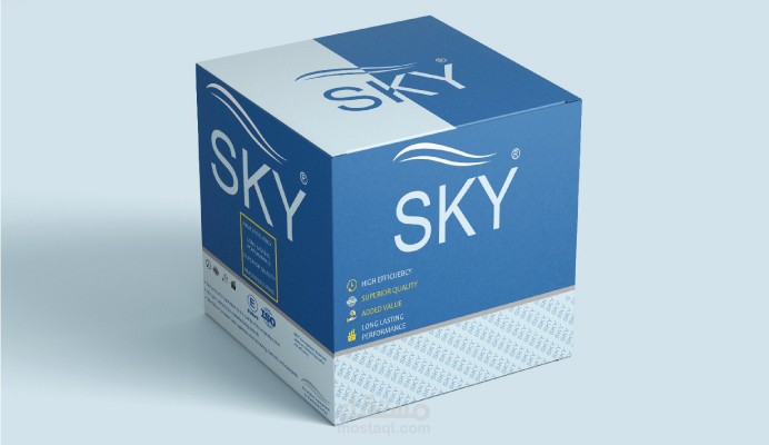 تصميم عبوة لماركة sky الخاصة بشركة busniss groub  لقطع غيار السيارات