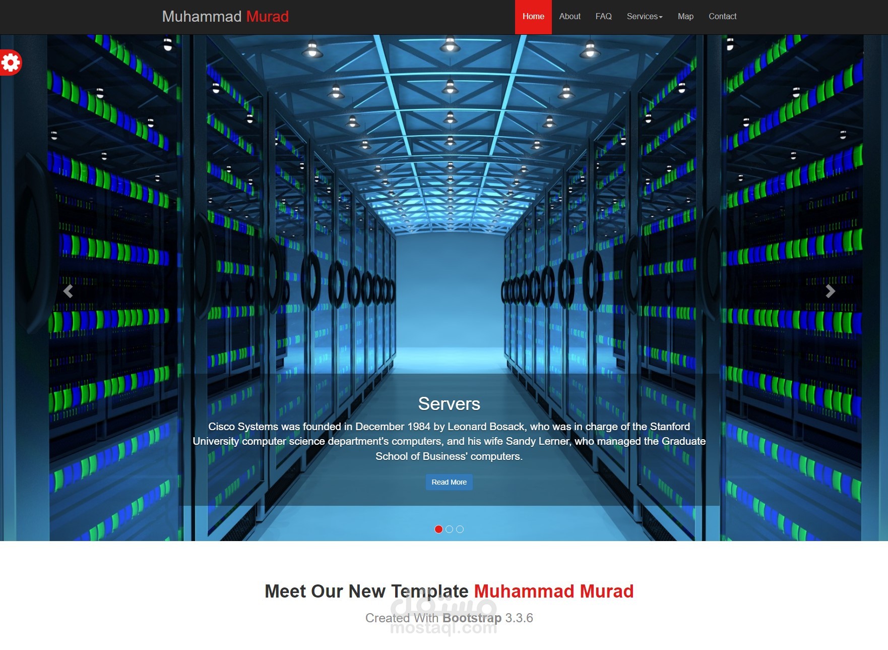 موقع مصمم بتقنية bootstrap