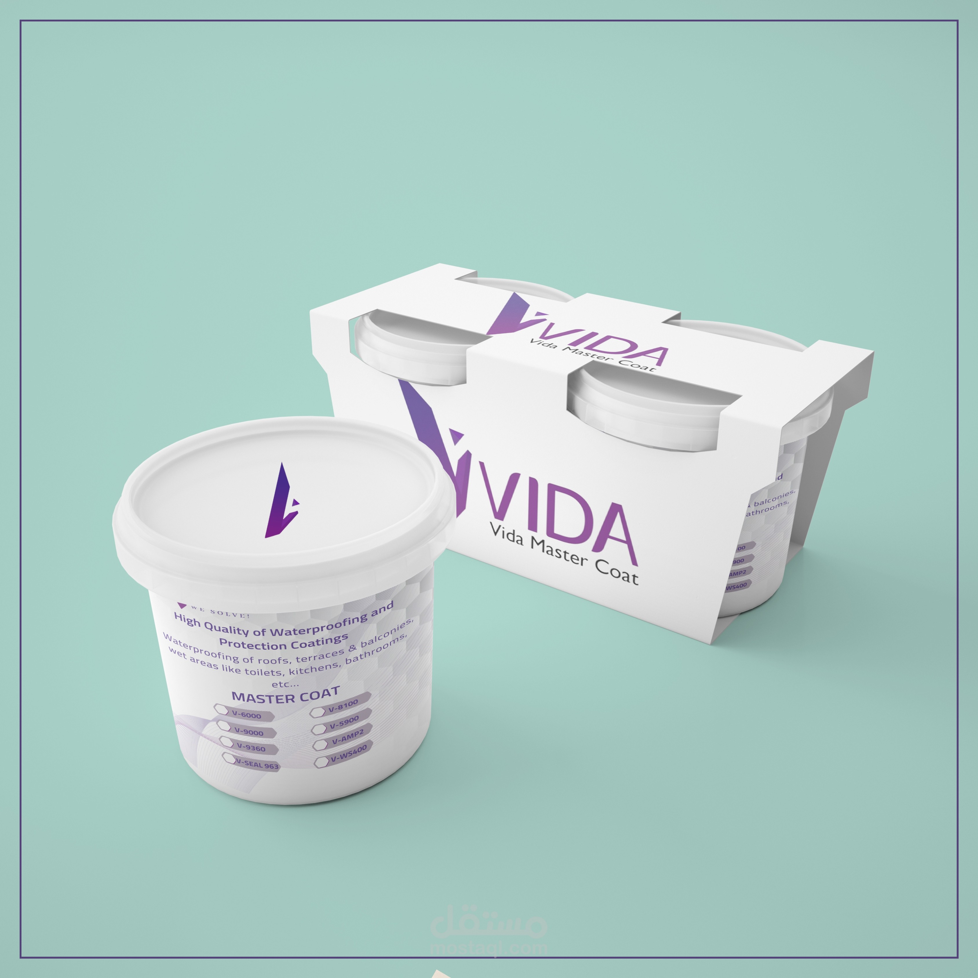 تصميم ملصق حافظة دهانات لشركة