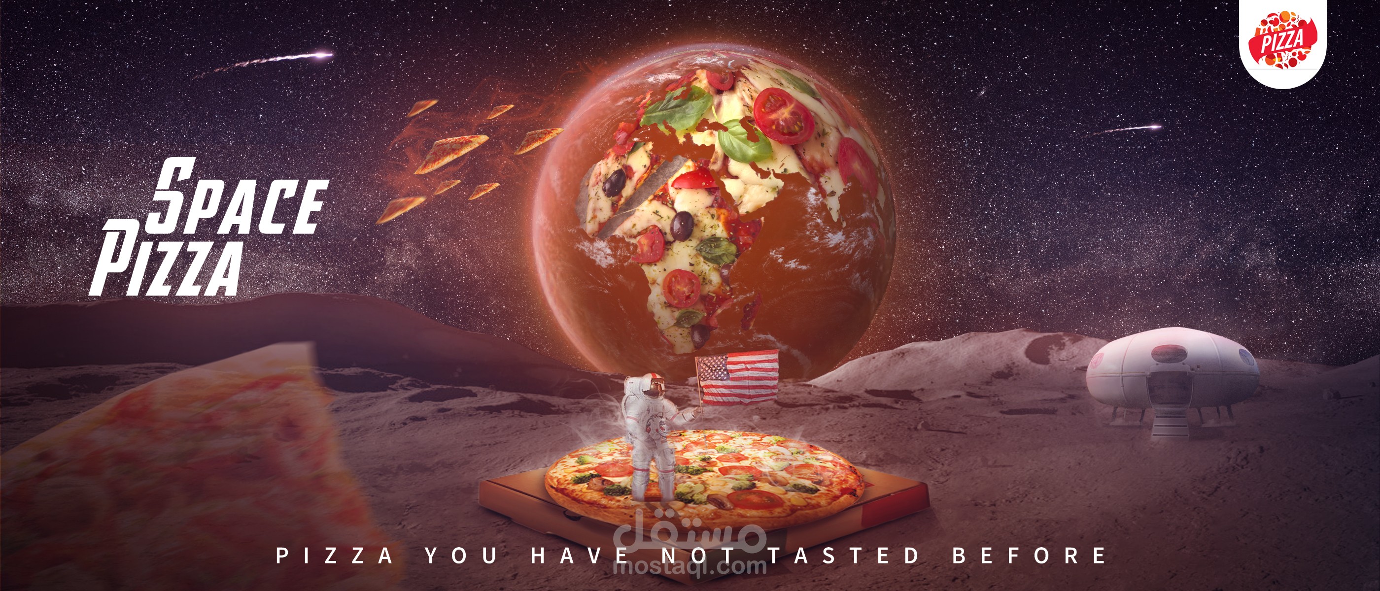 Space Pizza - Poster Design & Advertising