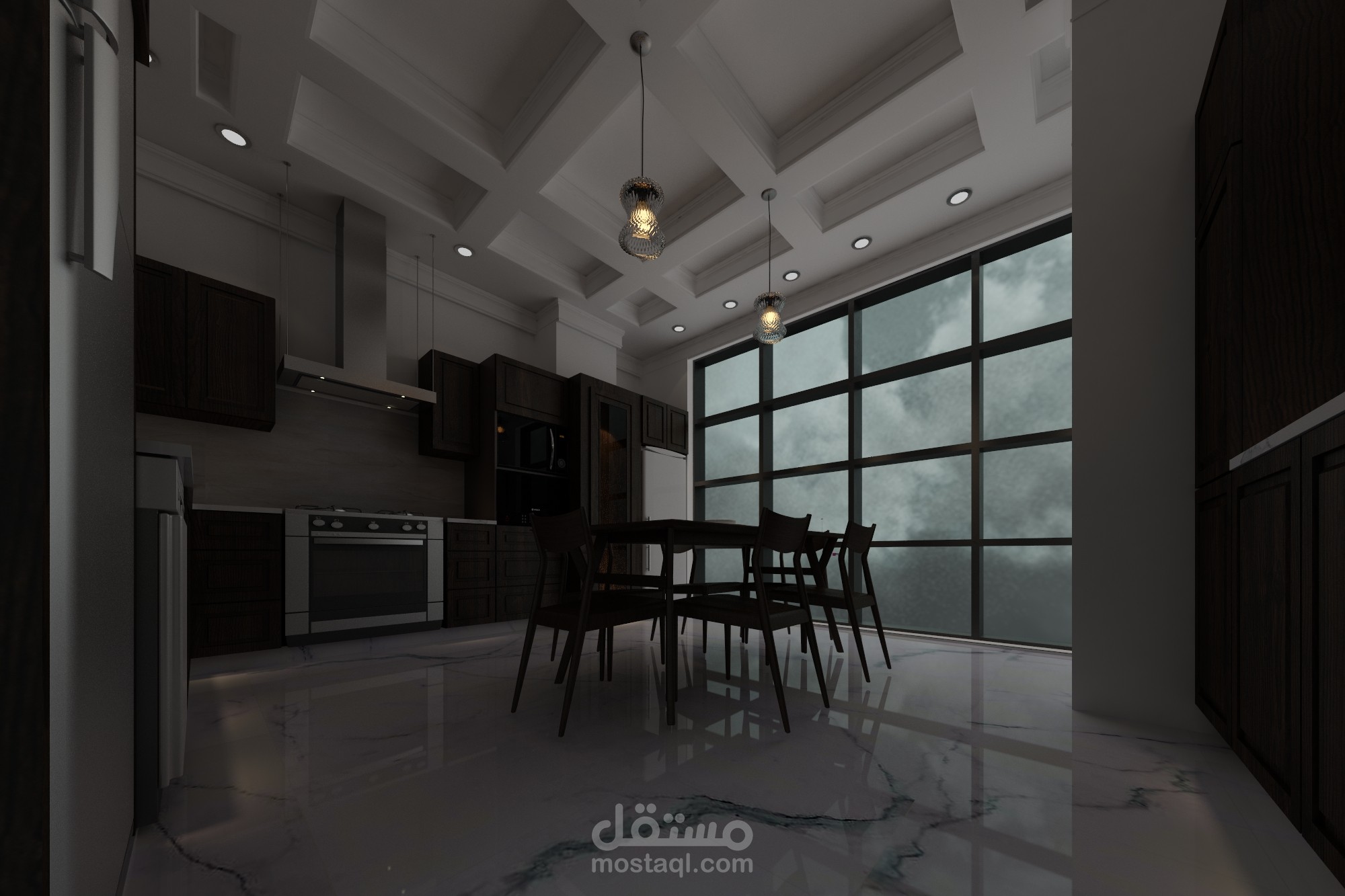 تصميم مطبخ نيو كلاسيك