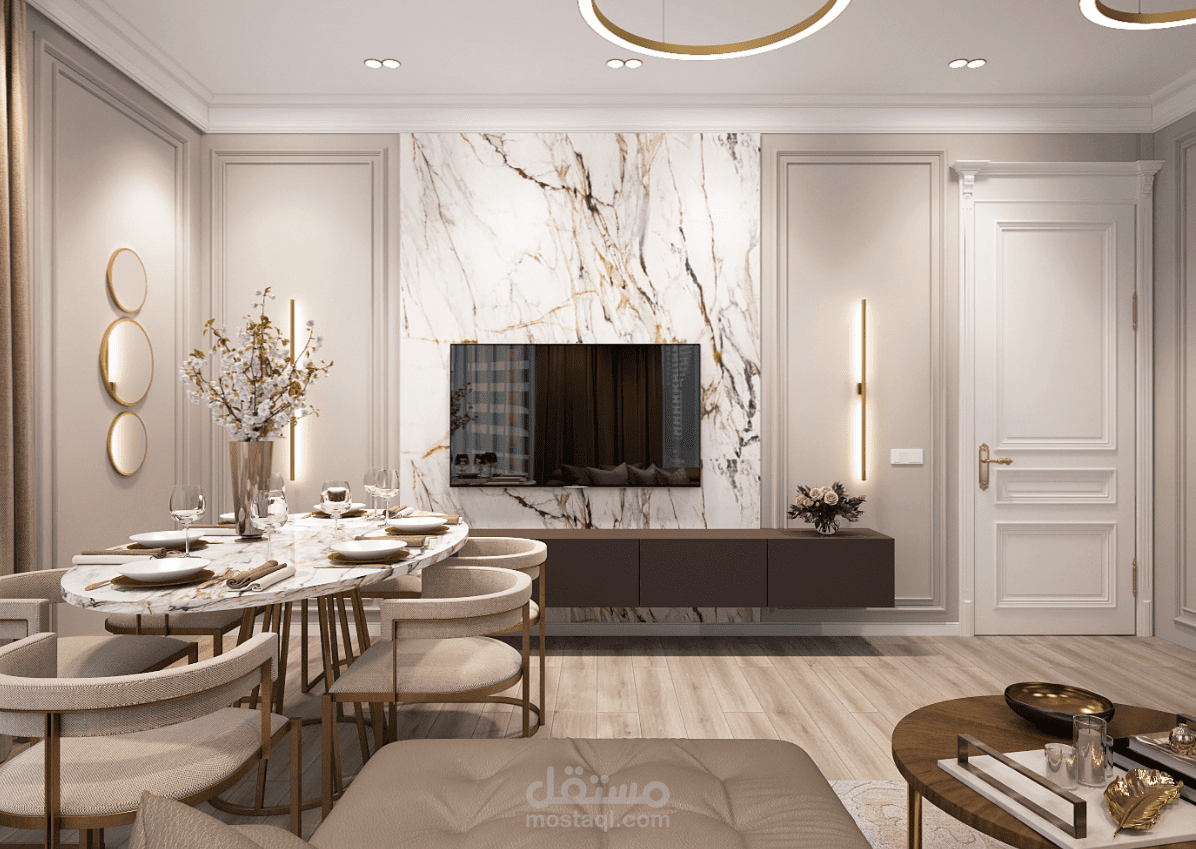 صالة معيشة نيو كلاسيك