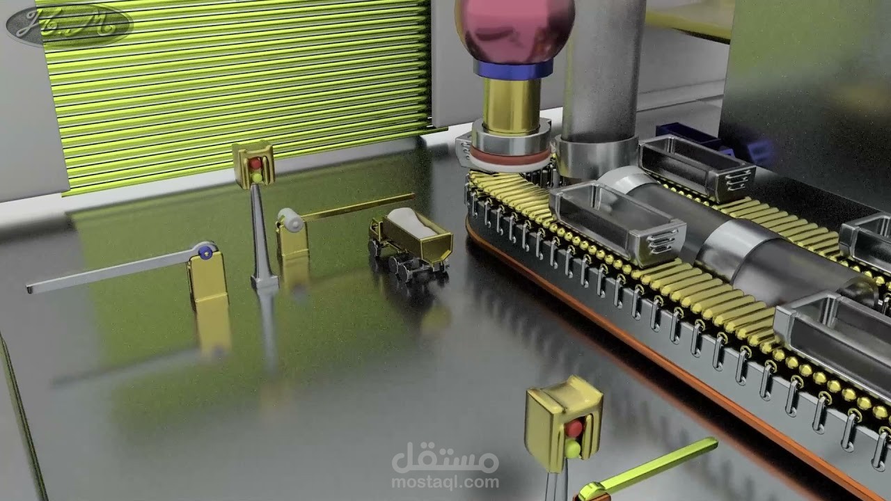 موشن جرافيك 3D لمعدات مصنع
