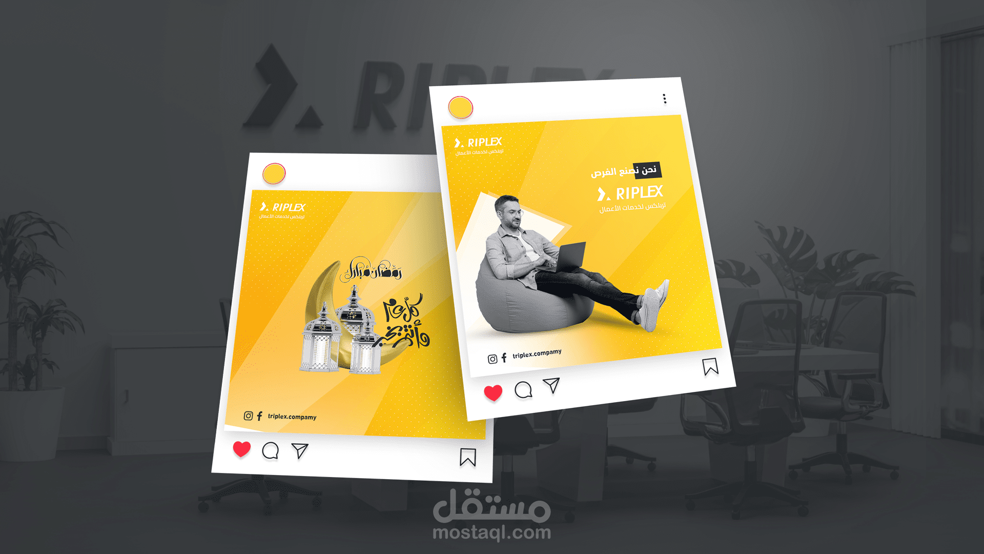 تصاميم سوشيال ميديا خاصه بشركة (تربلكس )