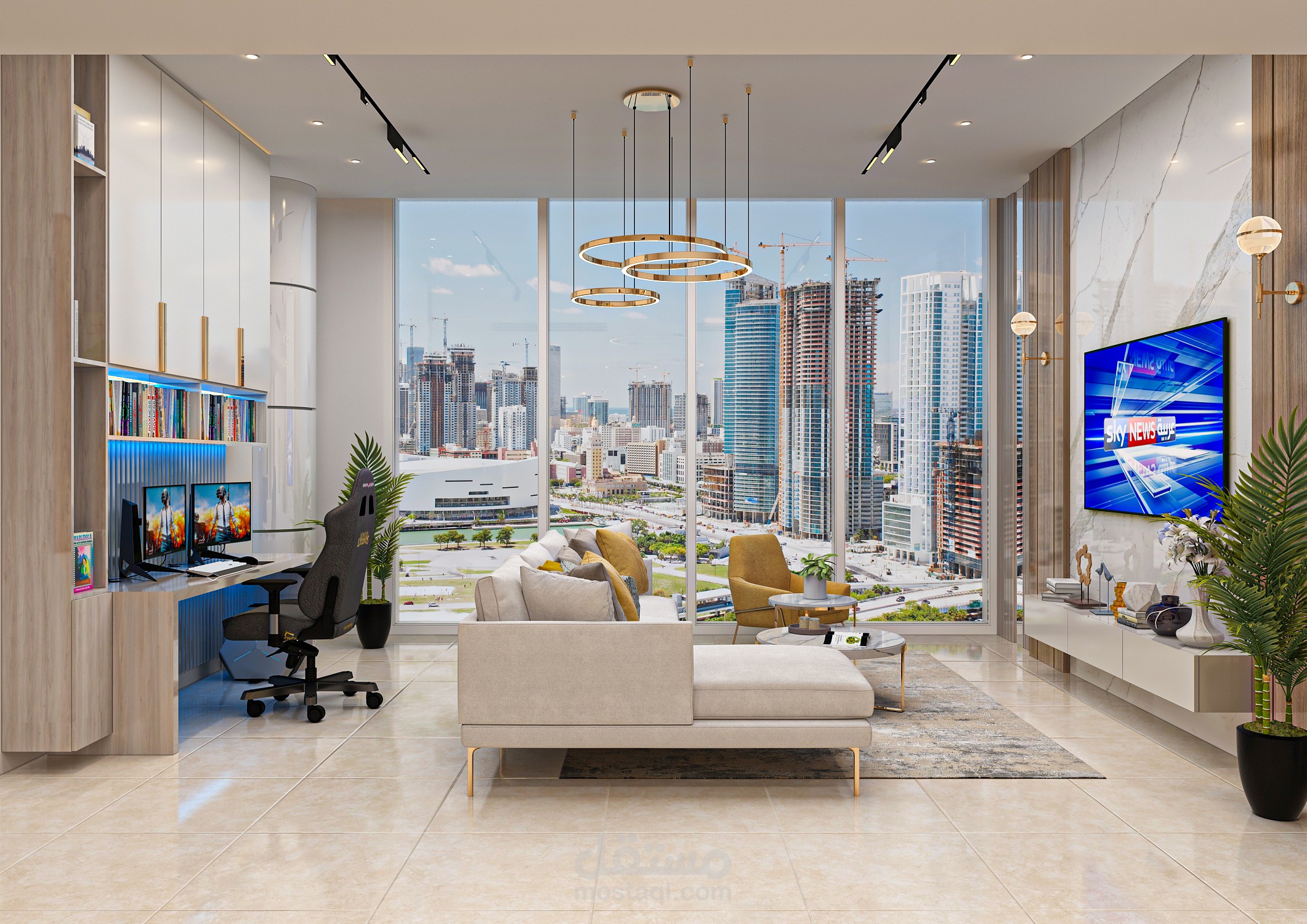 تصميم صالة معيشة لاصحاب المشاريع ع مستقل