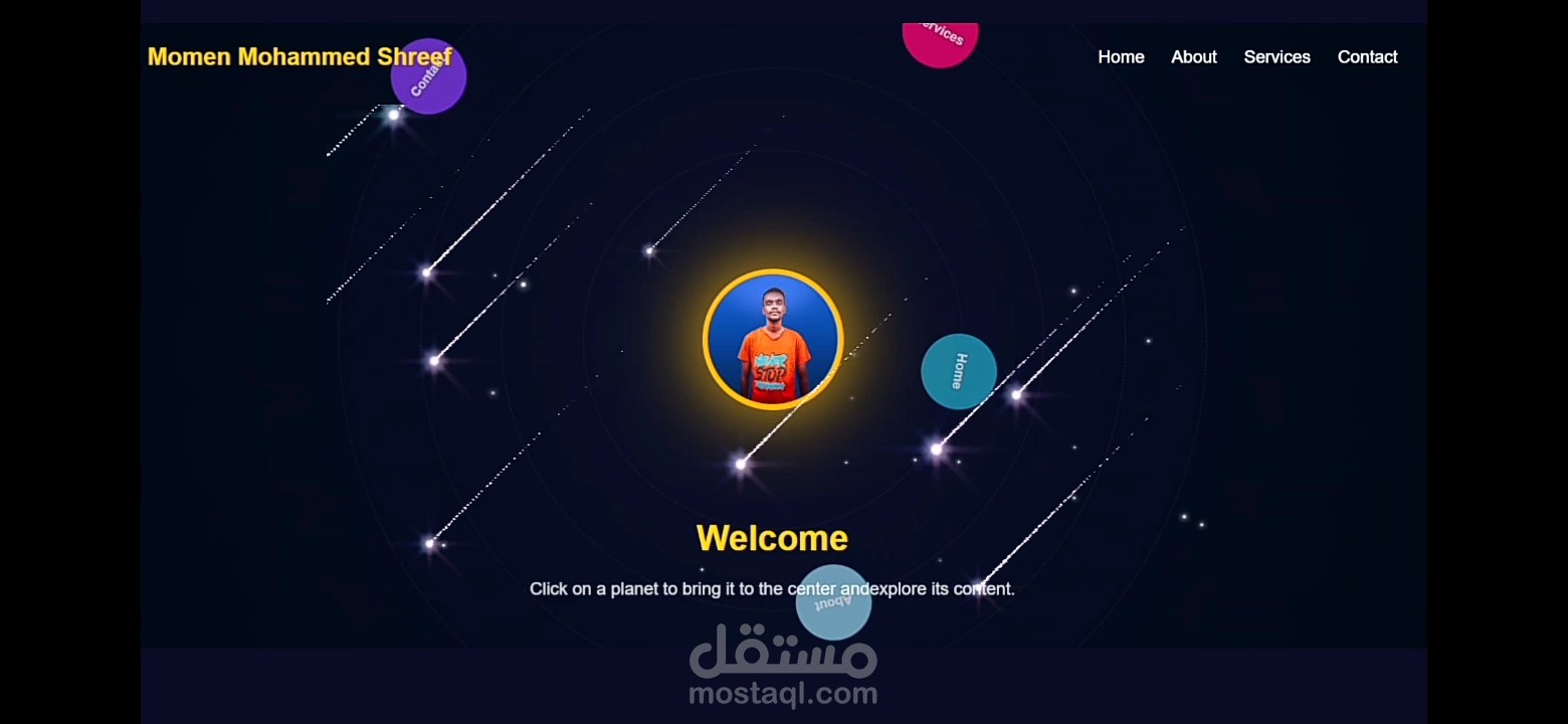 Solar system landing page my portfolio