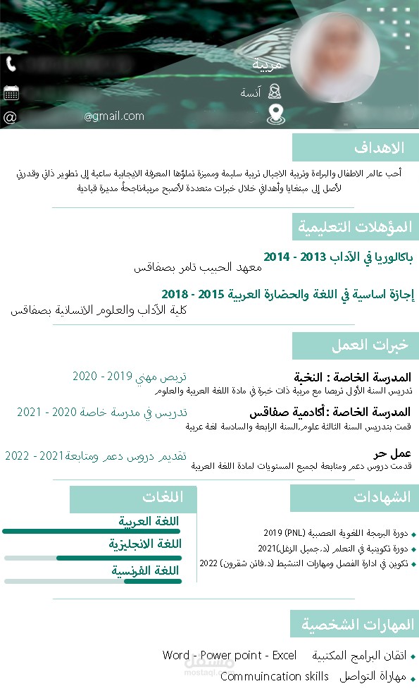 تصميم cv متميز