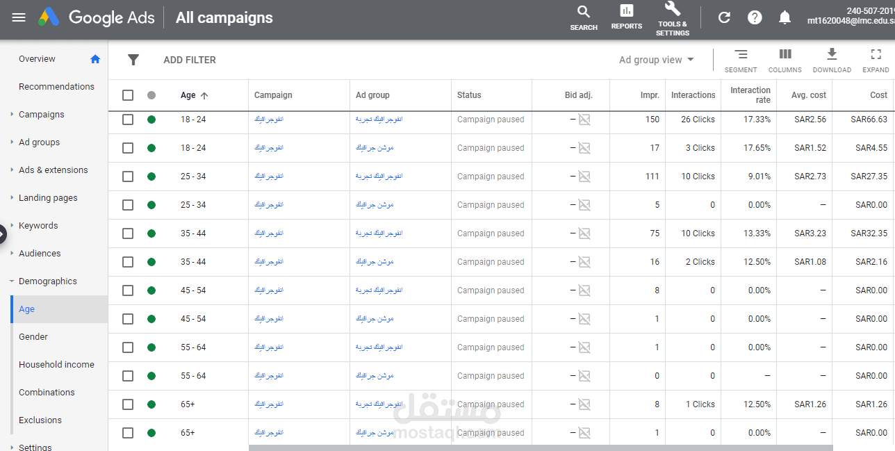 audience Data for website