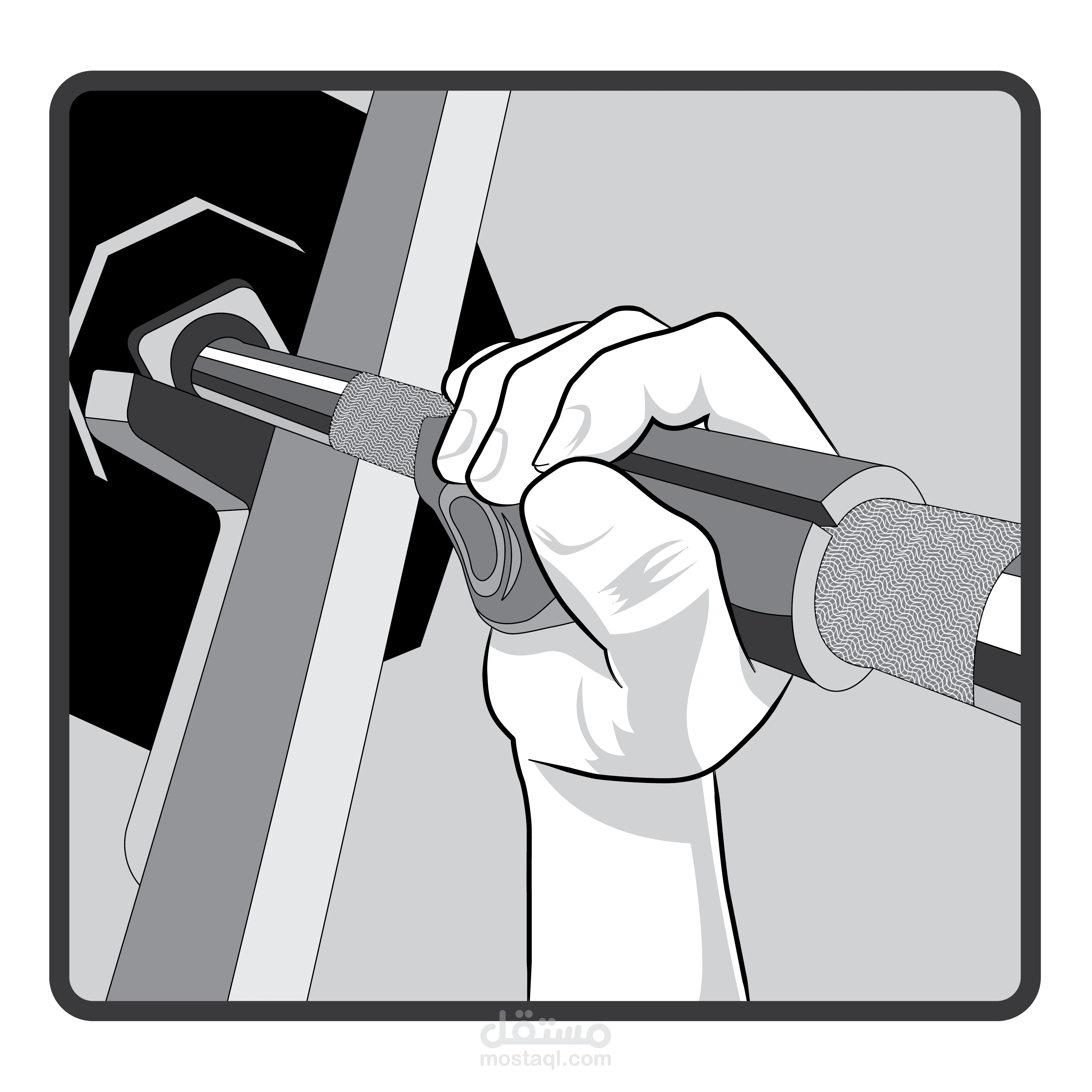 رسم توضيحي تعليمي متجهي Monochrome Instructional Vector Illustration