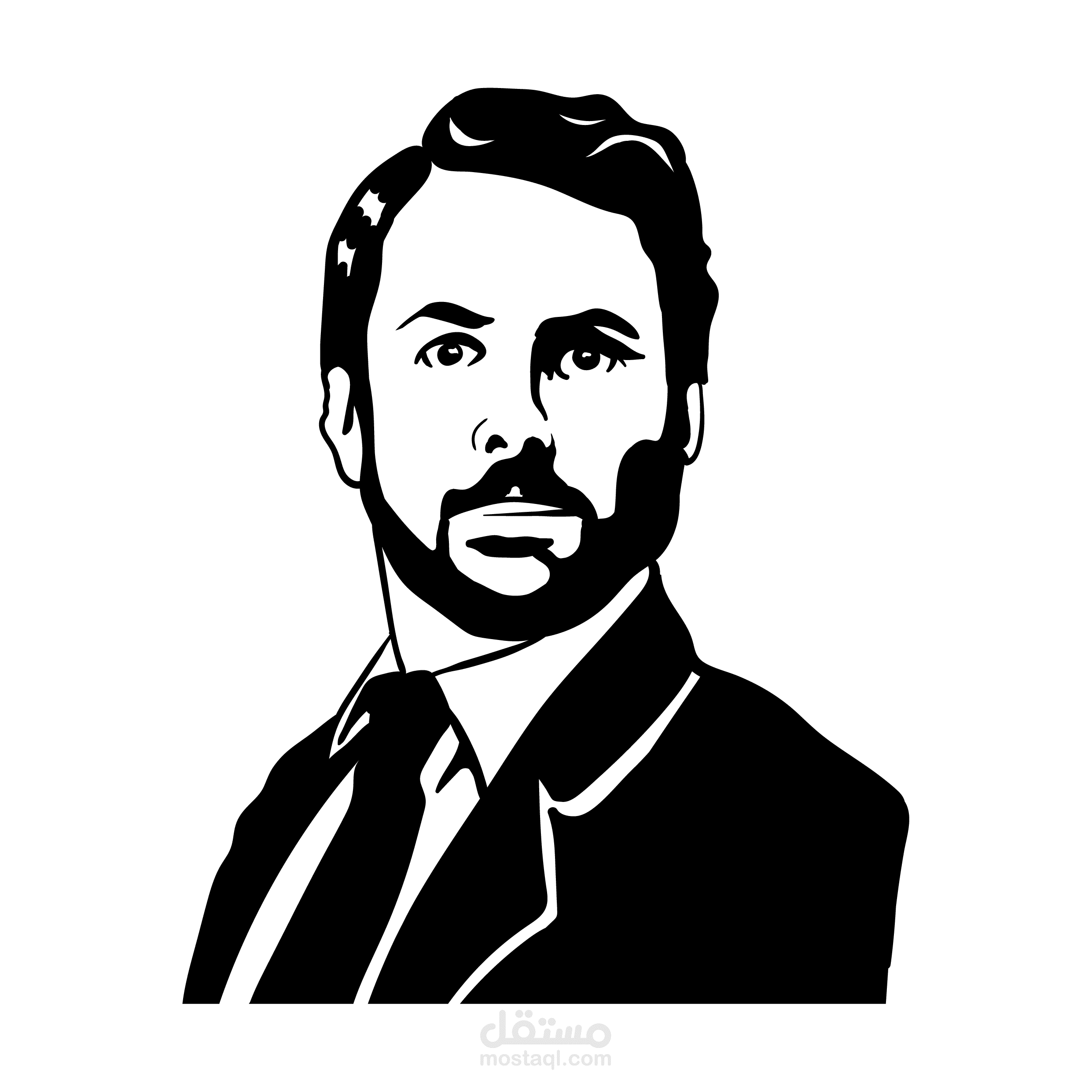 صور بورتريه بالأبيض والأسود  Minimalist Black & White Vector Portraits