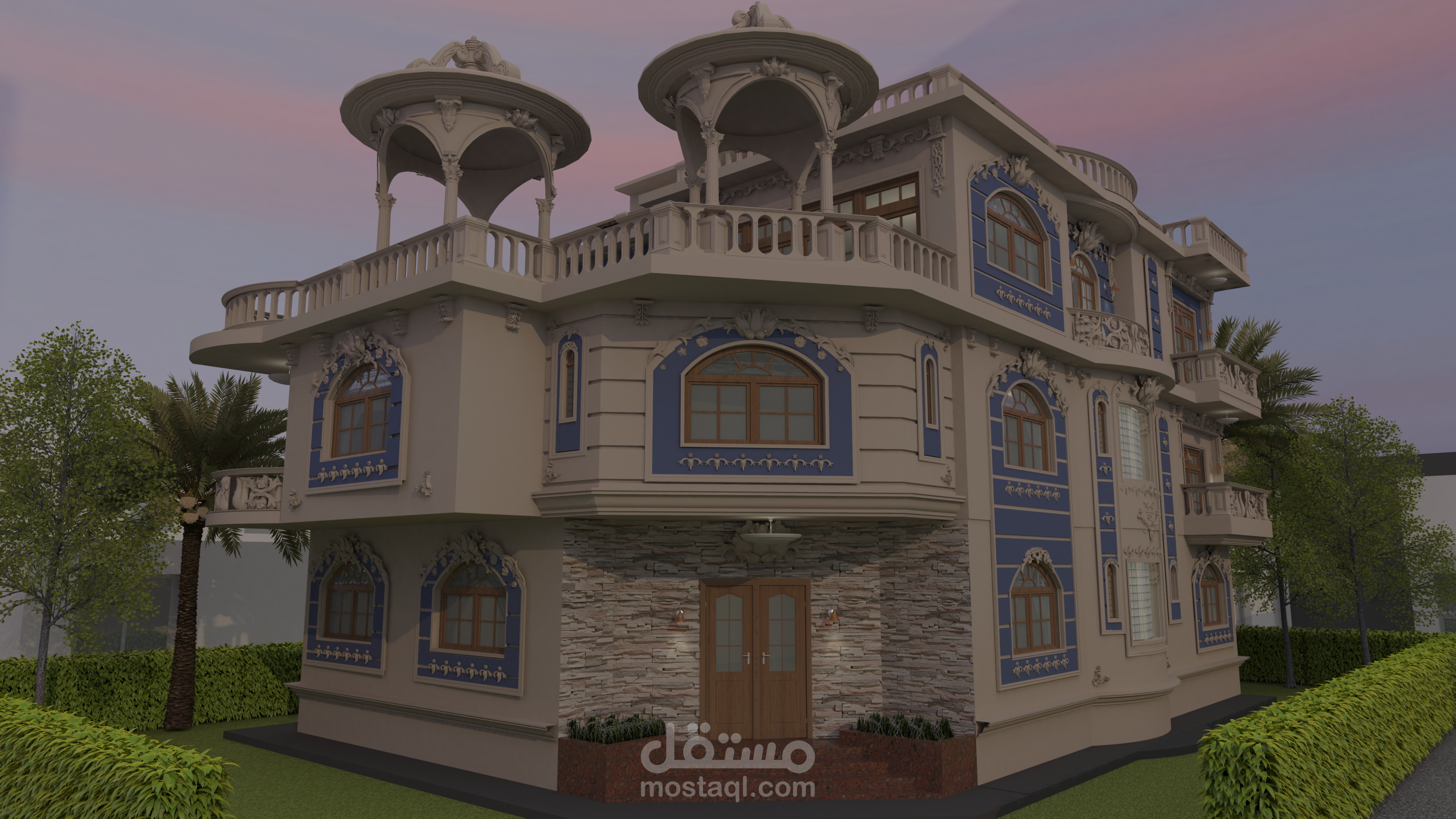 تصميم خارجي لفيلا في مدينة الشيخ زايد