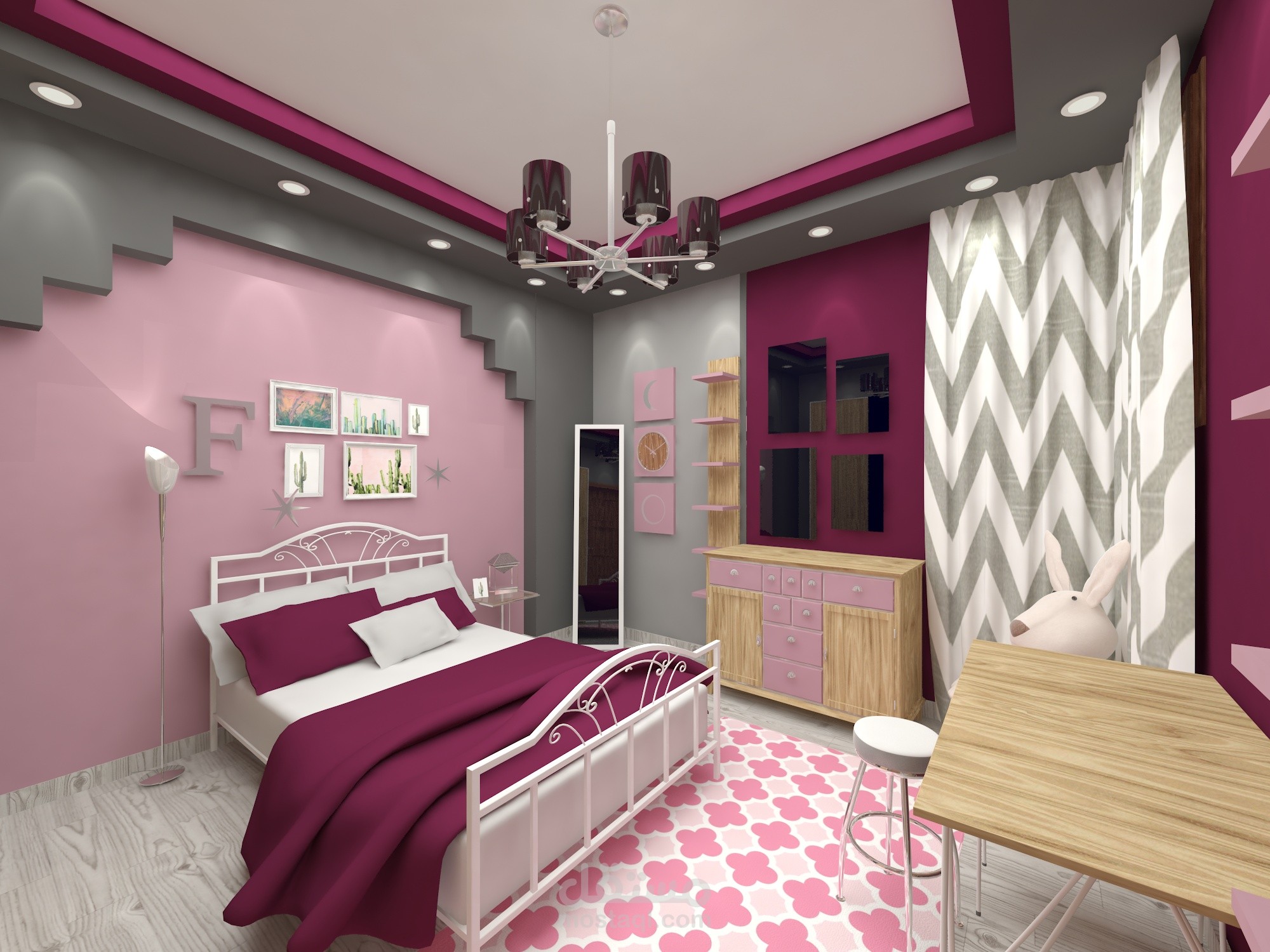 تصميم داخلي لغرفة بنات