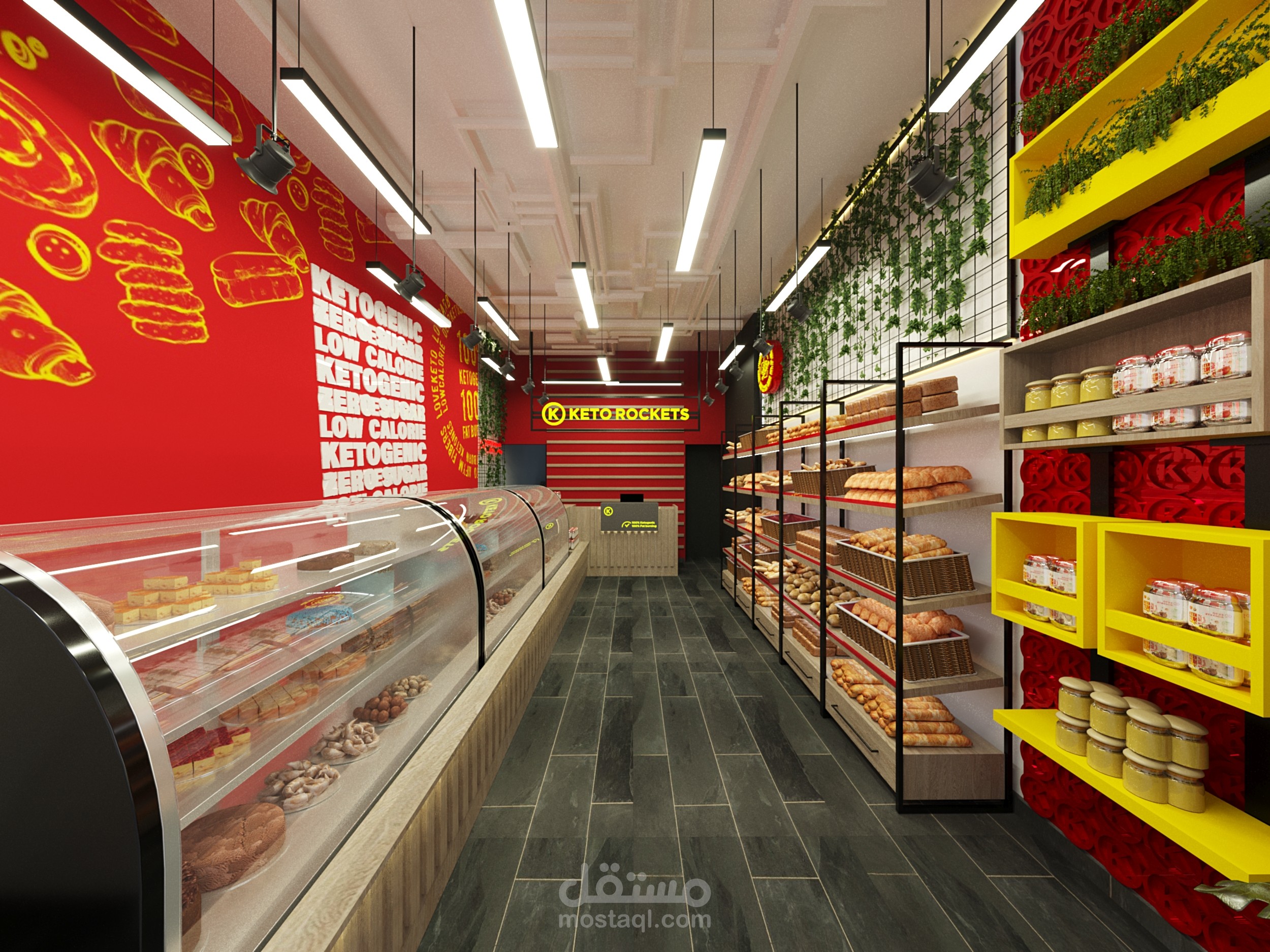 تصميم وتنفيذ منفذ بيع و مطعم صغير للأكل الدايت  (keto rockets)