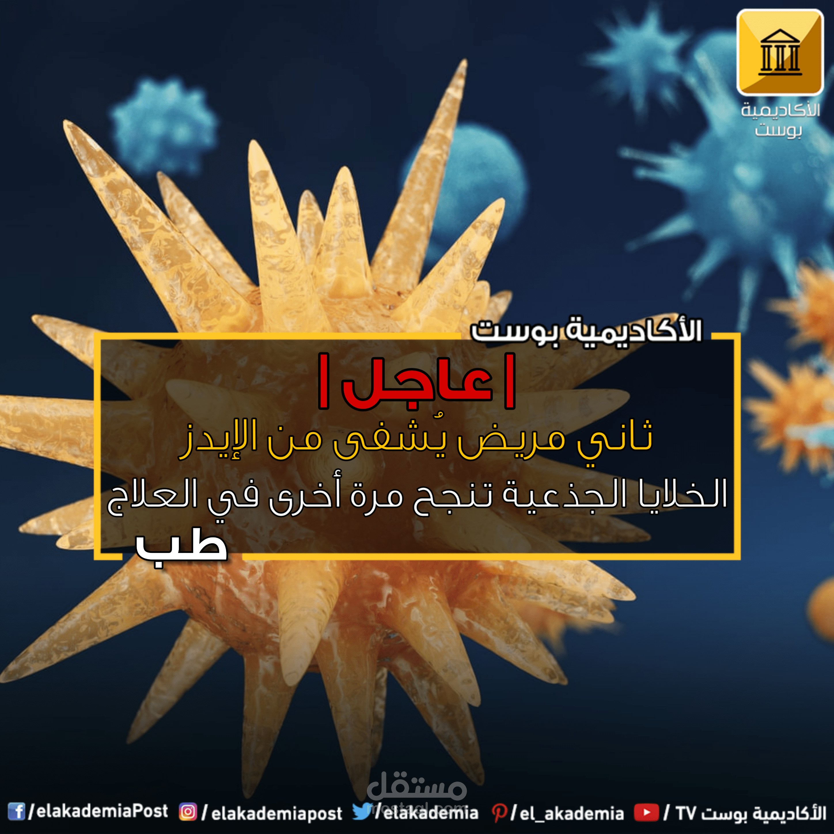 ثاني مريض يُعافى من الإيدز. الخلايا الجذعية تمهد الطريق للعلاج