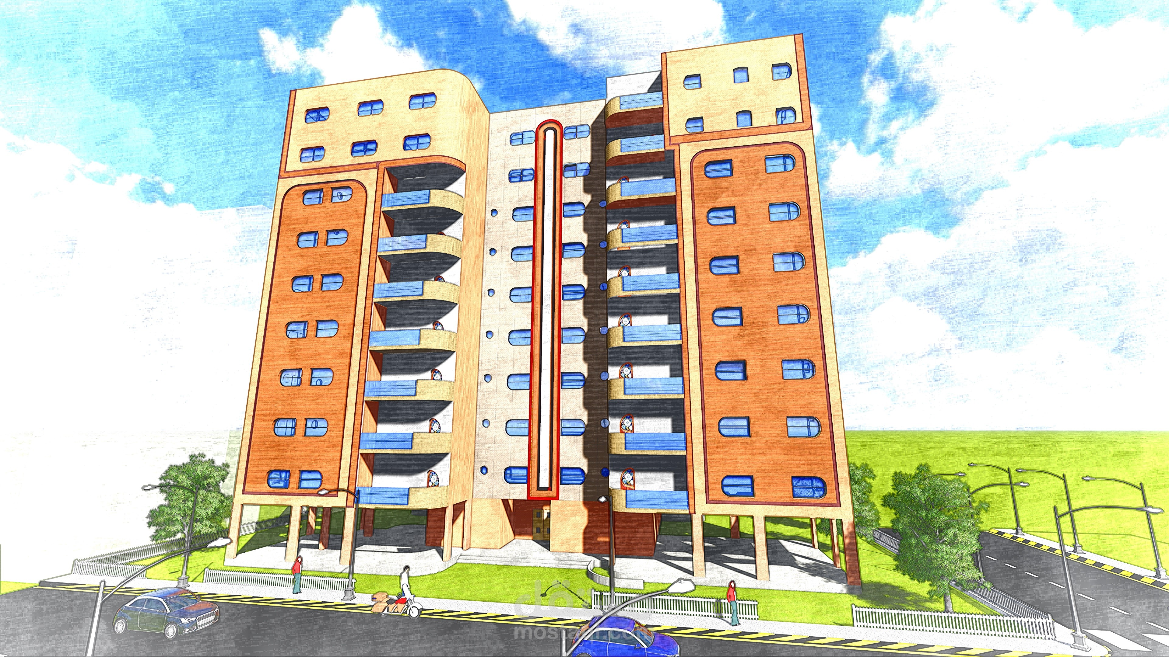 مشروع تصميم عمارة سكنية