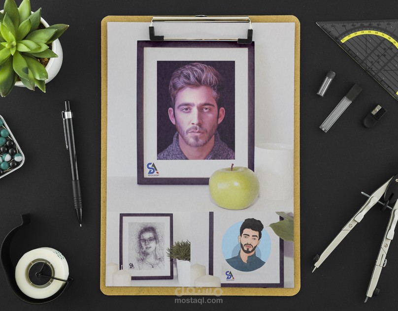 رسم شخصيات بتقنيات متعددة