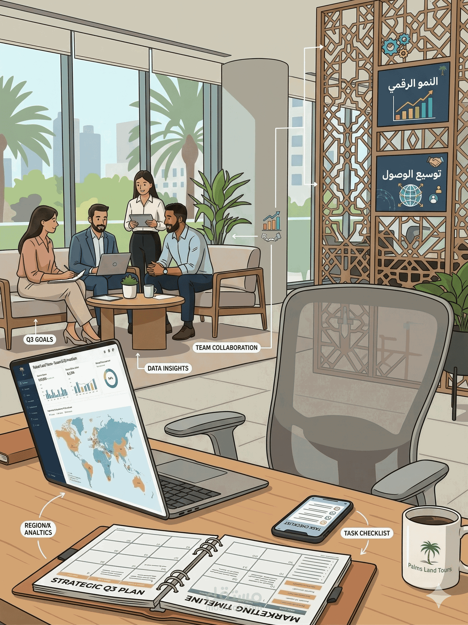 عقد عمل مع شركة بالمز لاند السياحية