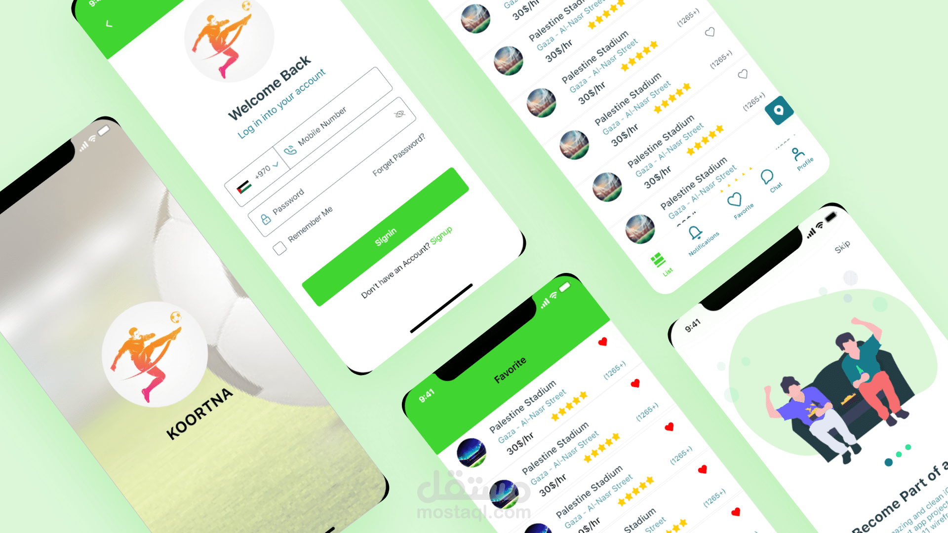 تطبيق لحجز ملاعب كرة القدم