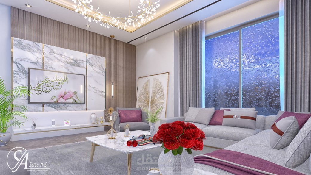 تصميم ديكور داخلي مودرن لصالة عائلية