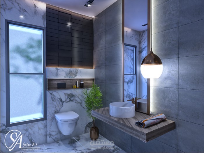 تصميم حمام خاص بمجلس الرجال  Bathroom