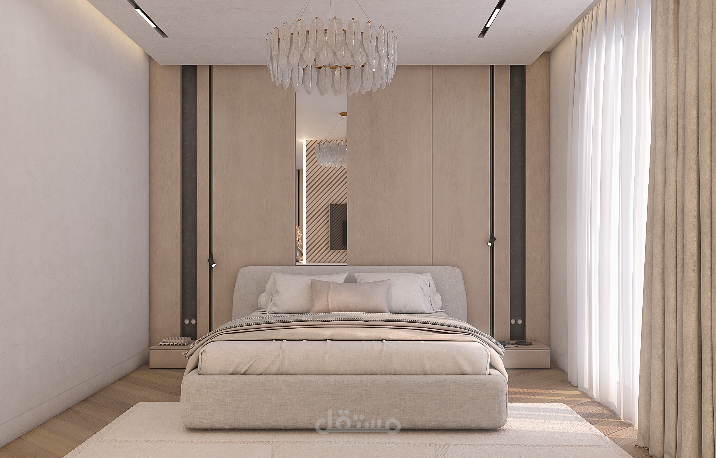 تصميم  غرفة نوم ماستر بستايل مودرن وبسيط