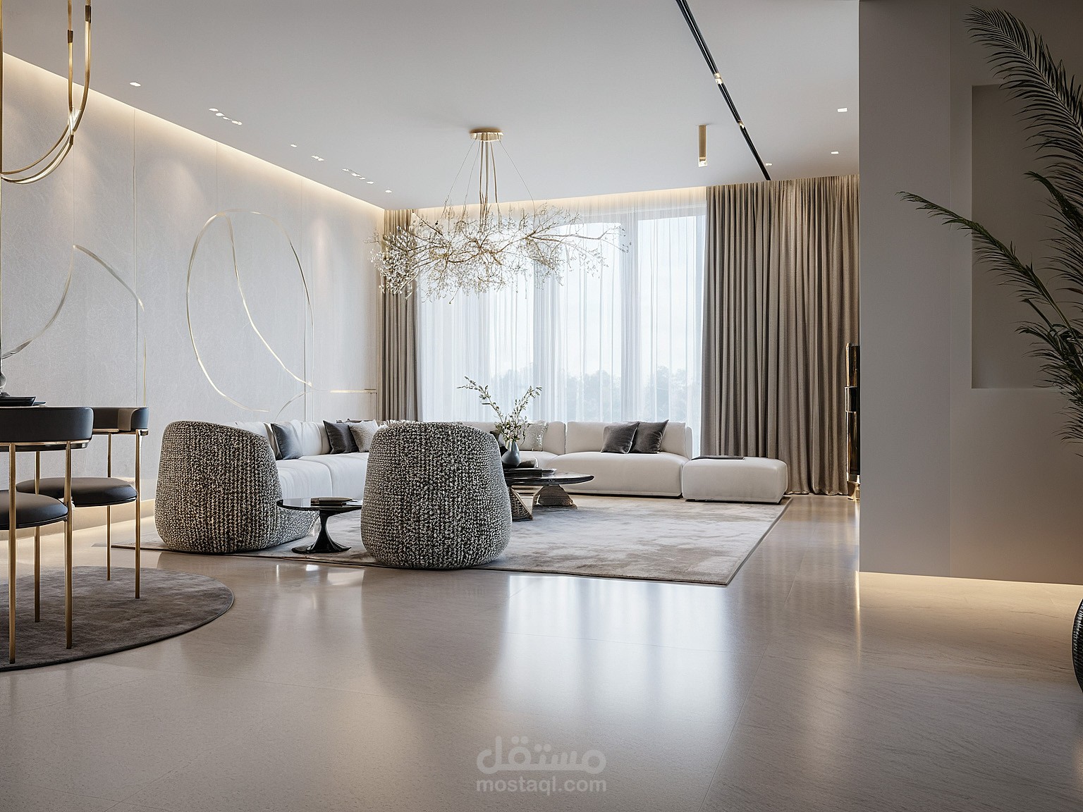 تصميم ديكور داخلي لصالة عائلية