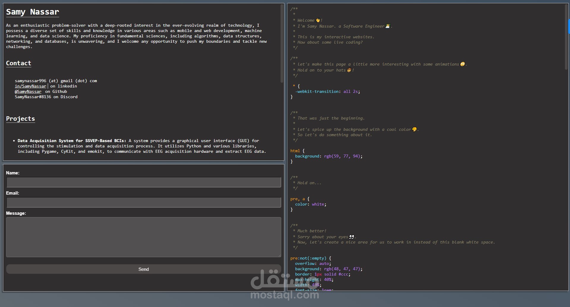 My Personal Interactive Website