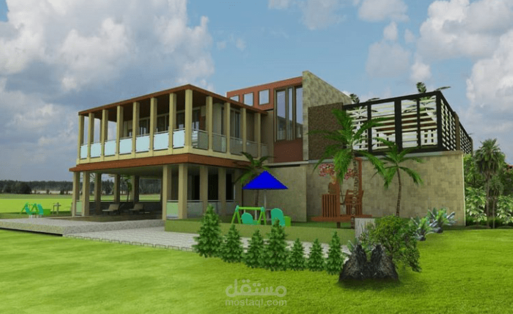 تصميم و رفع واظهار منزل سكني و الموقع الخاص