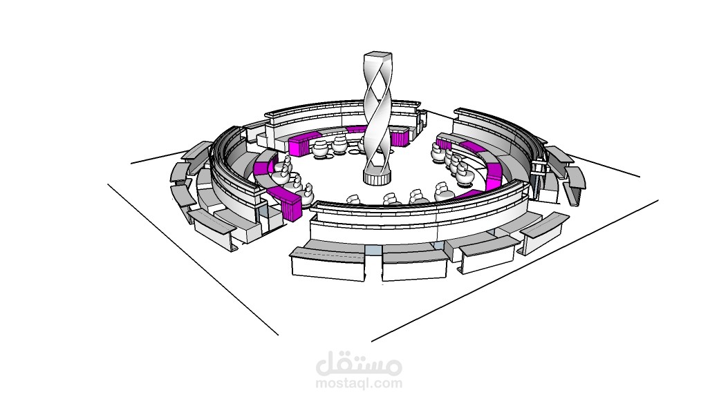 تفاصيل تصميم قطع الاثاث لمطعم