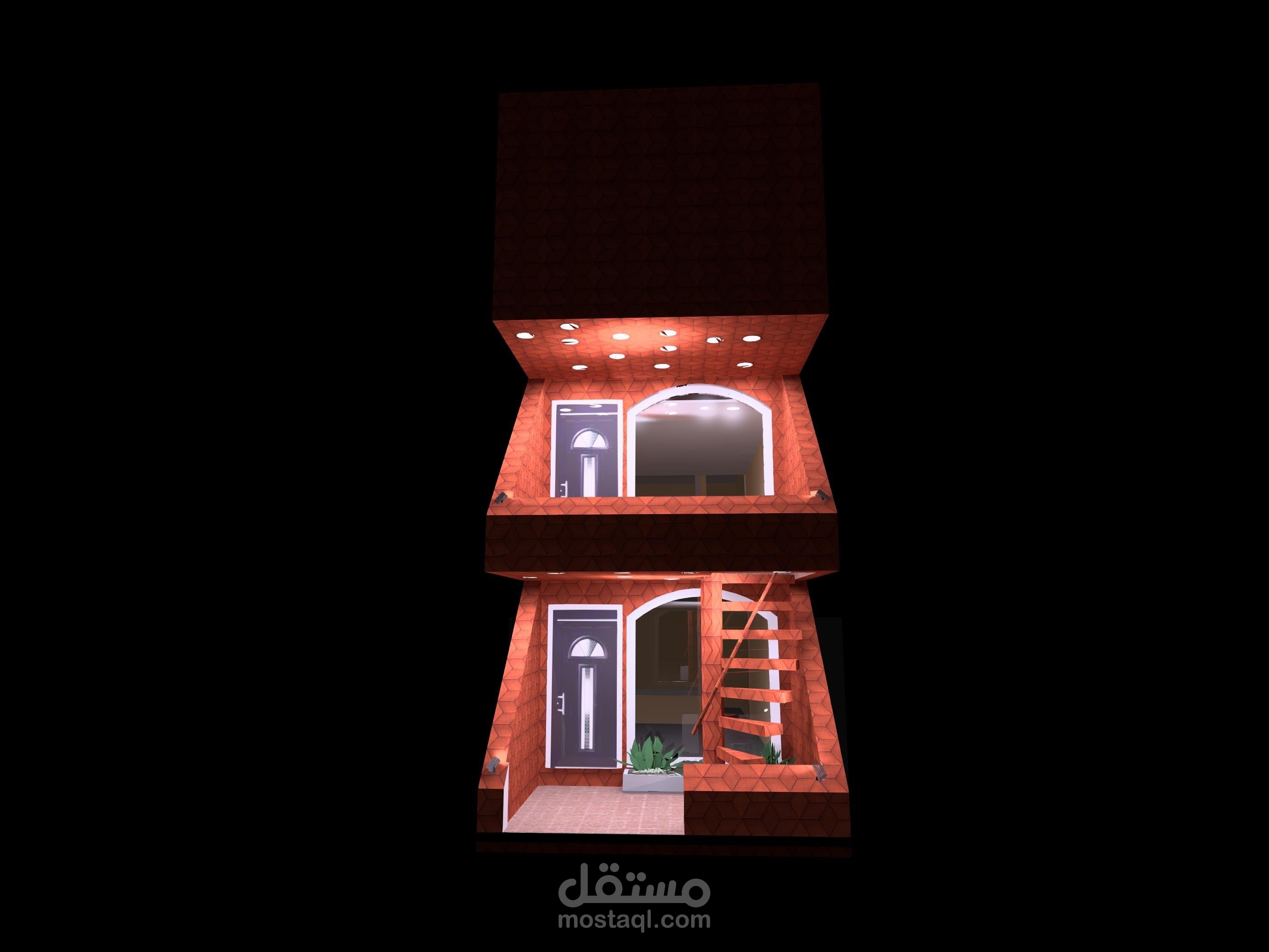 تصميم واجه لشقتين