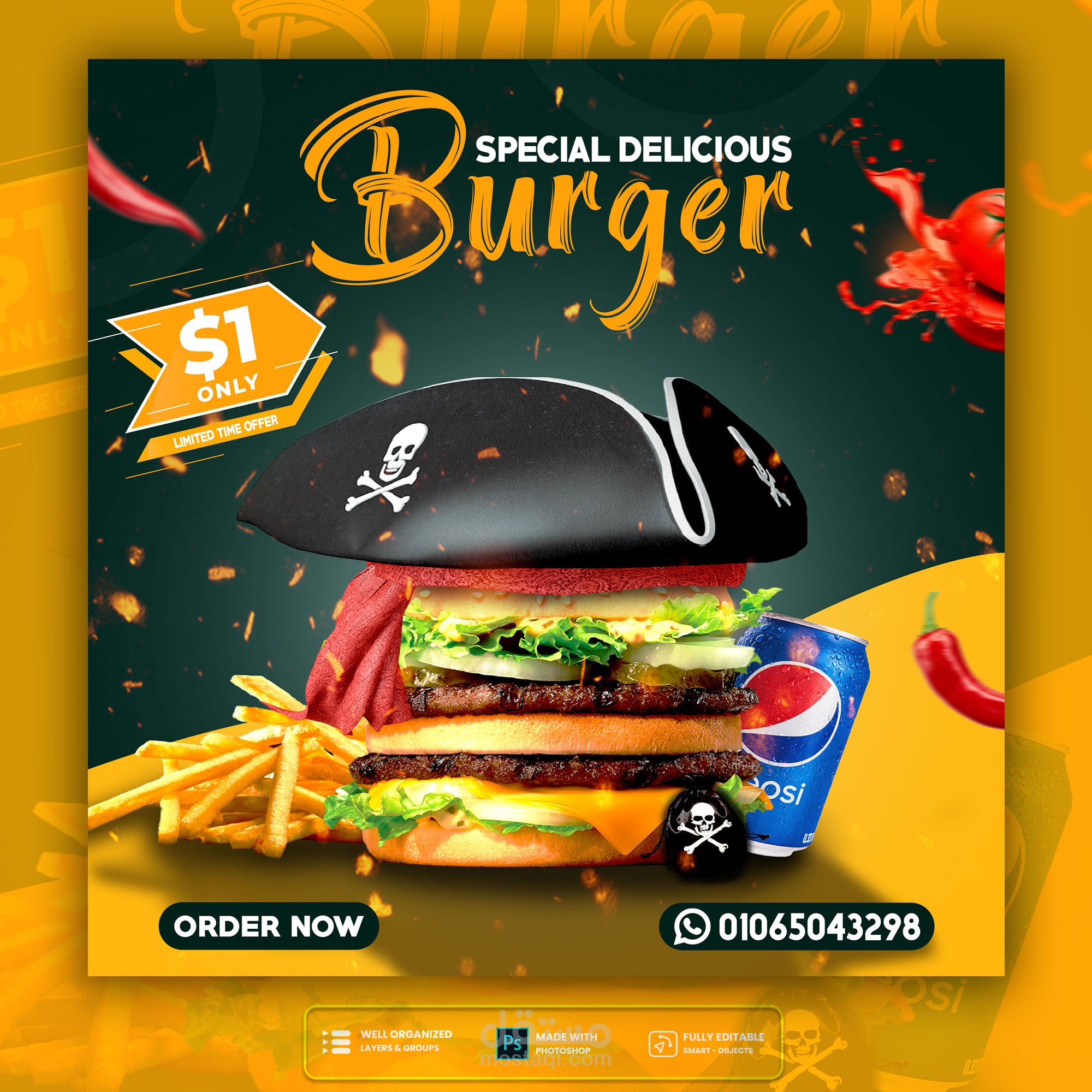 BURGER SOCIAL MEDIA POST DESIGN