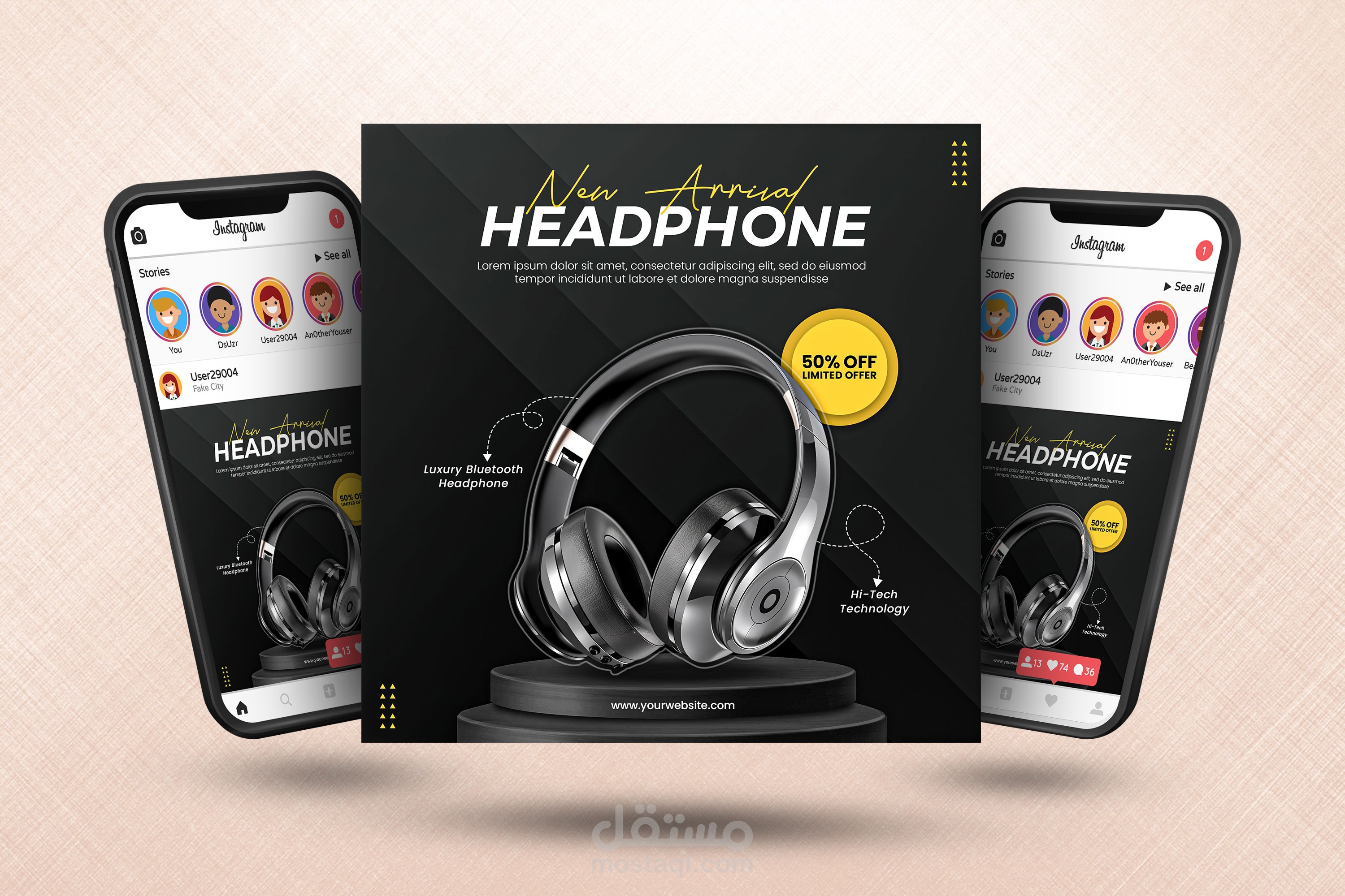 HeadPhones Sale SOCIAL MEDIA POST DESIGN